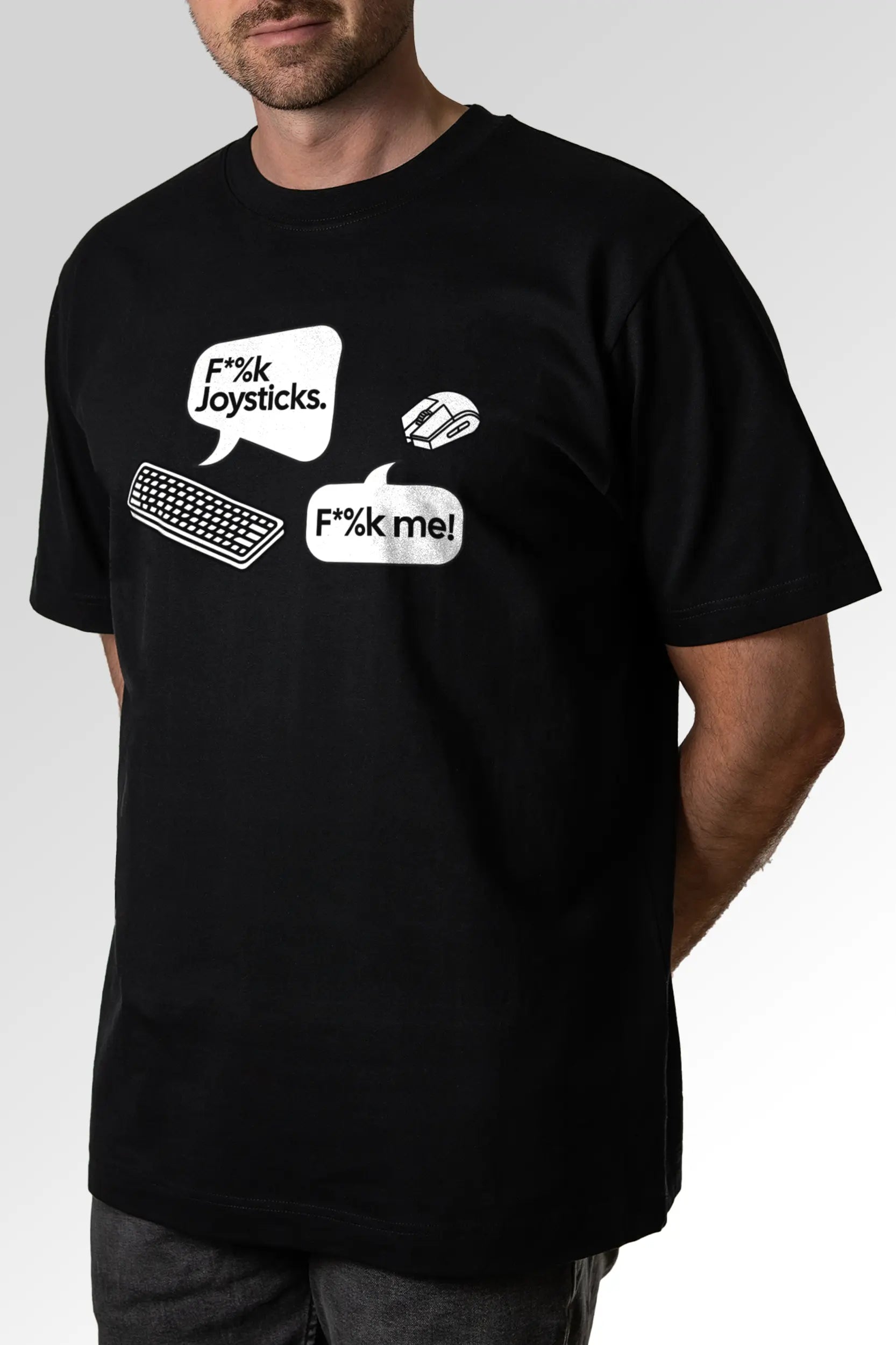 Vorschau des Organic Unisex T-Shirts von Maondo mit dem Design Keystrokes in der Farbe Black