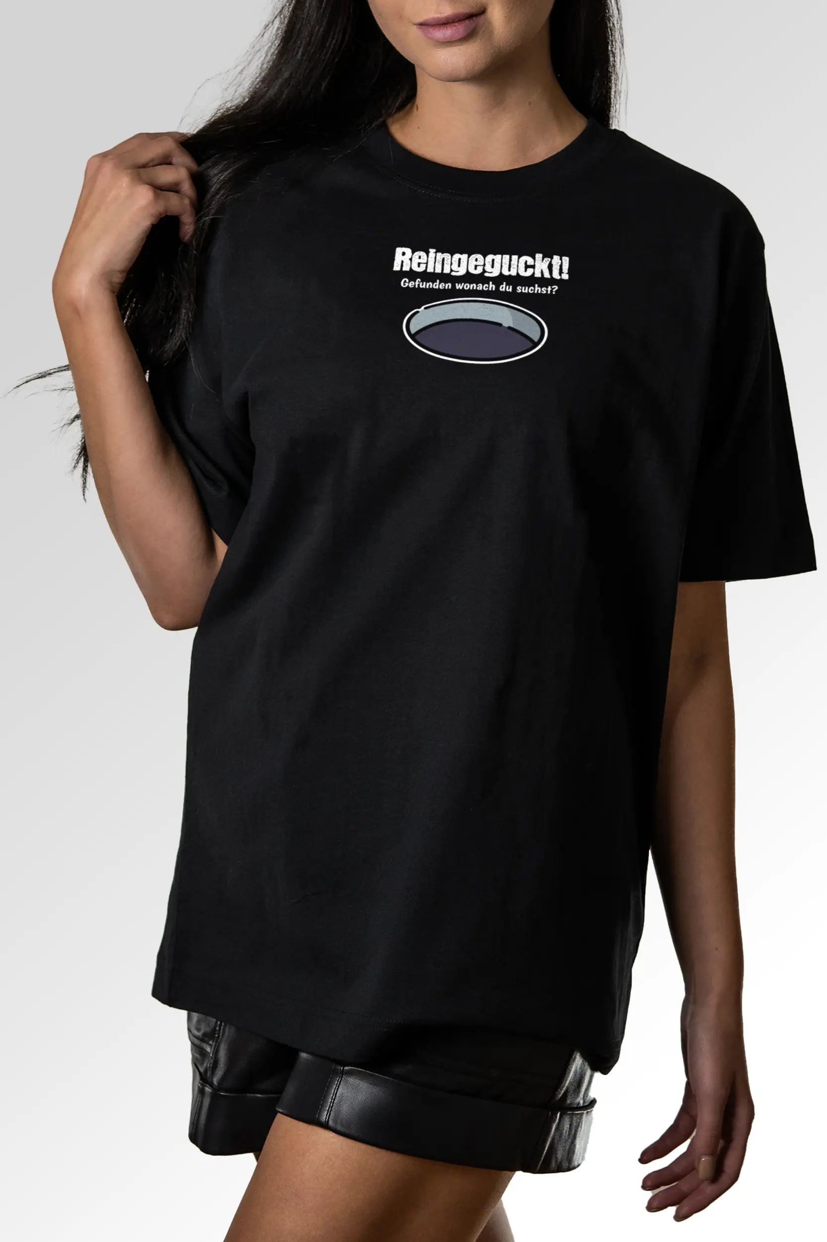 Vorschau des Organic Unisex T-Shirts von Maondo mit dem Design Reinglotzen in der Farbe Black