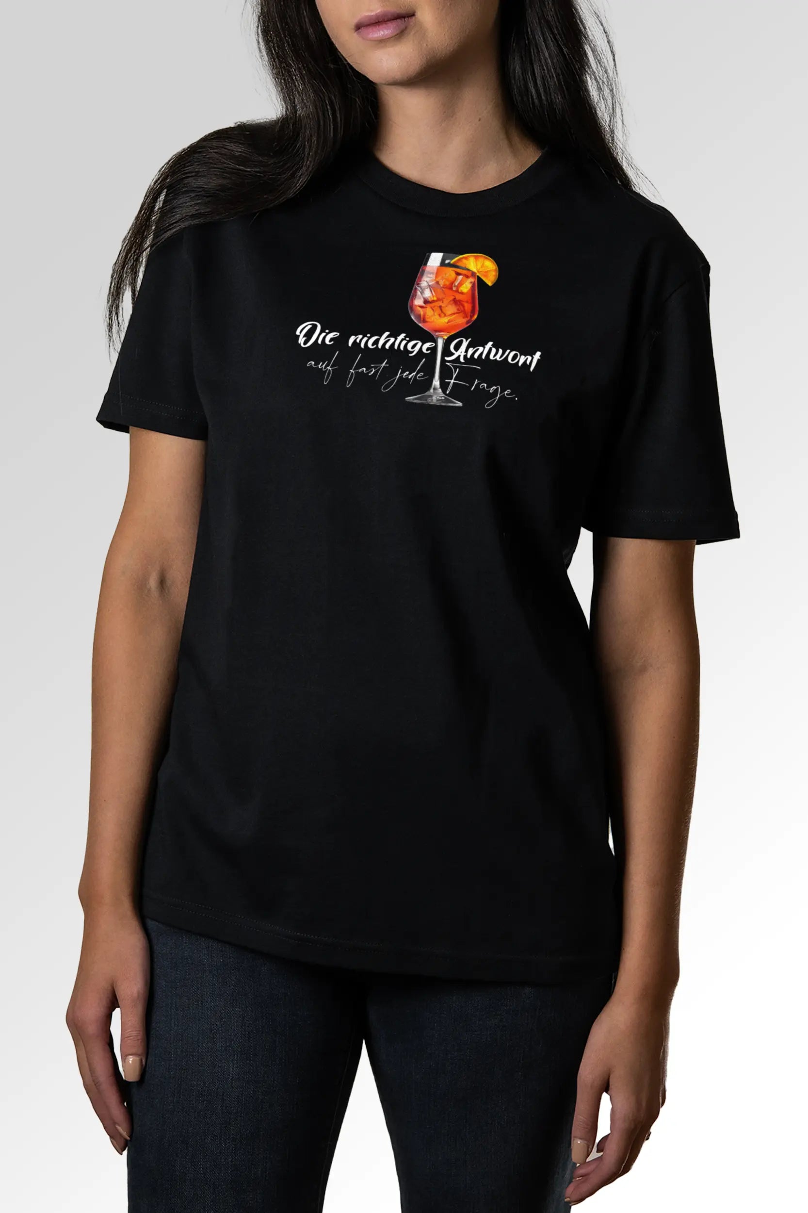Vorschau des Organic Unisex T-Shirts von Maondo mit dem Design Die richtige Antwort in der Farbe Black