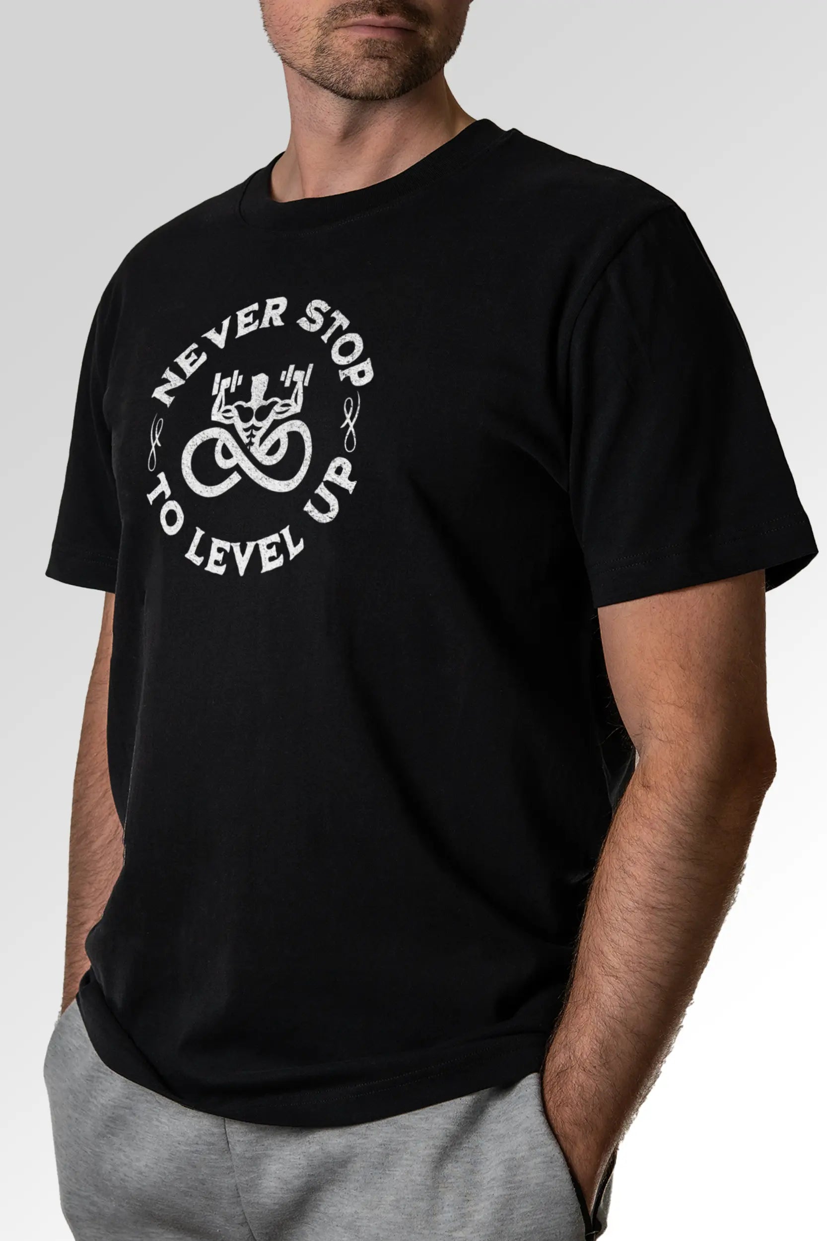 Vorschau des Organic Unisex T-Shirts von Maondo mit dem Design Lift Longer in der Farbe Black