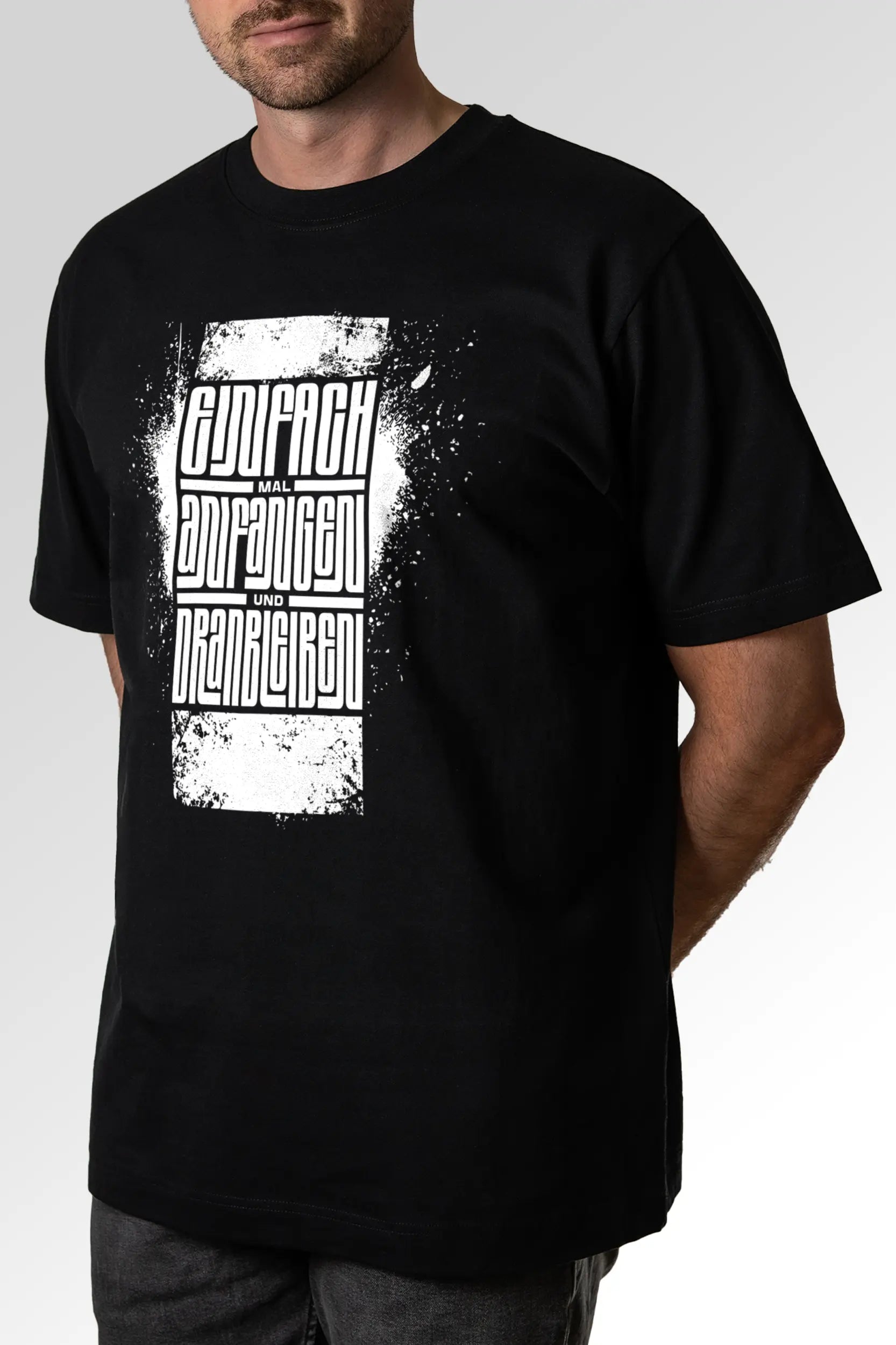 Vorschau des Organic Unisex T-Shirts von Maondo mit dem Design Einfach Anfangen in der Farbe Black