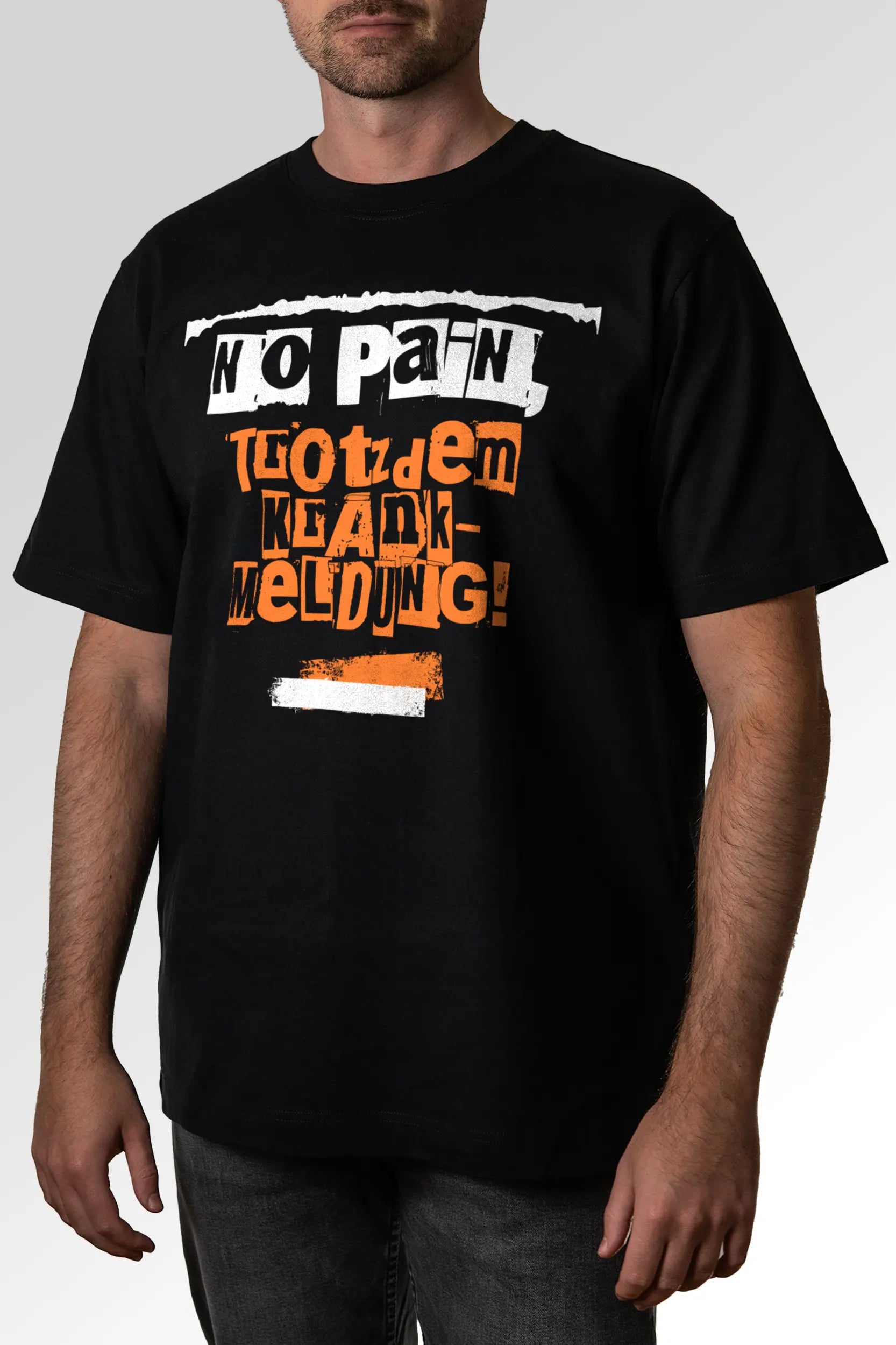 Vorschau des Organic Unisex T-Shirts von Maondo mit dem Design Krankmeldung in der Farbe Black