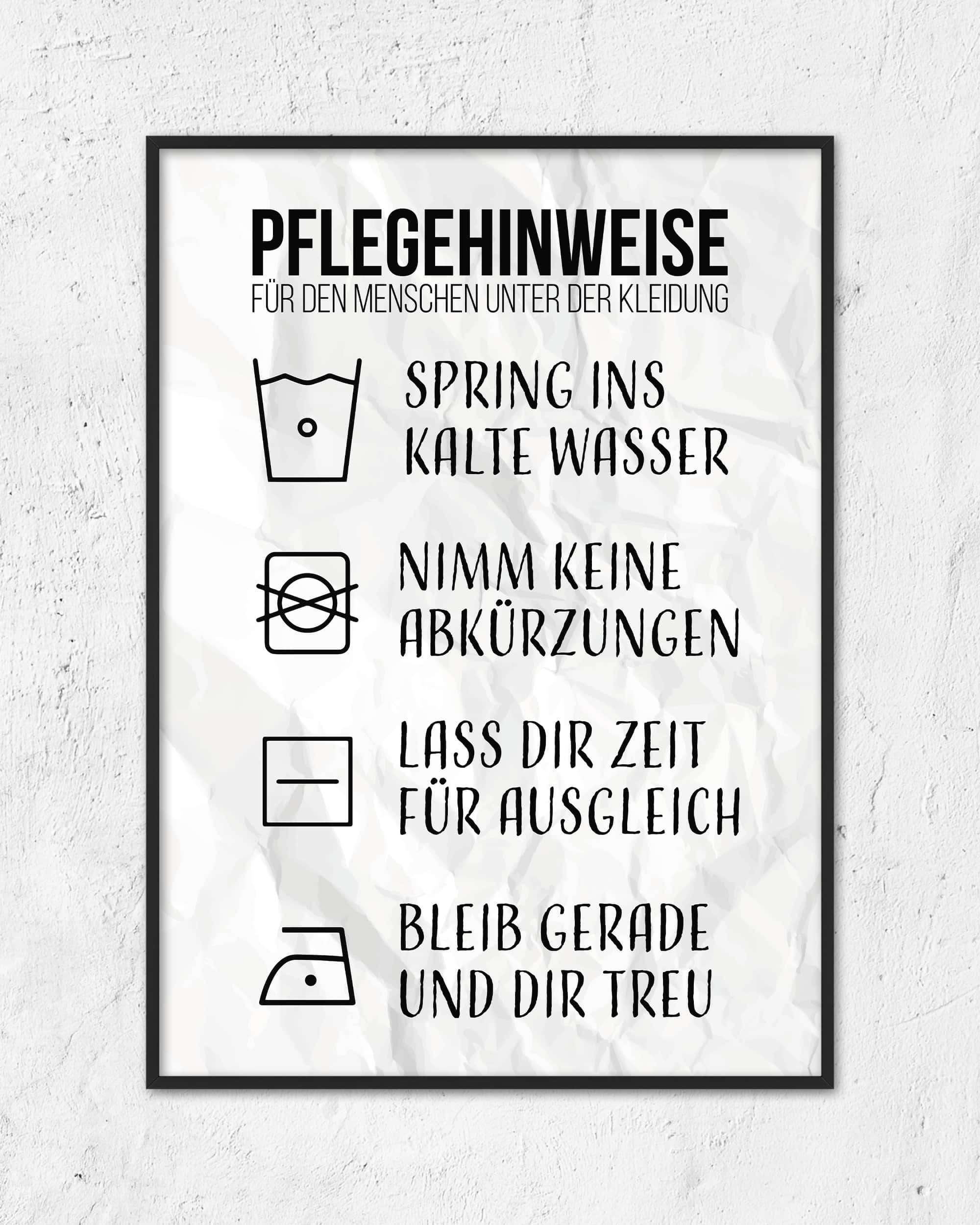 Pflegehinweise | 3-Type Poster