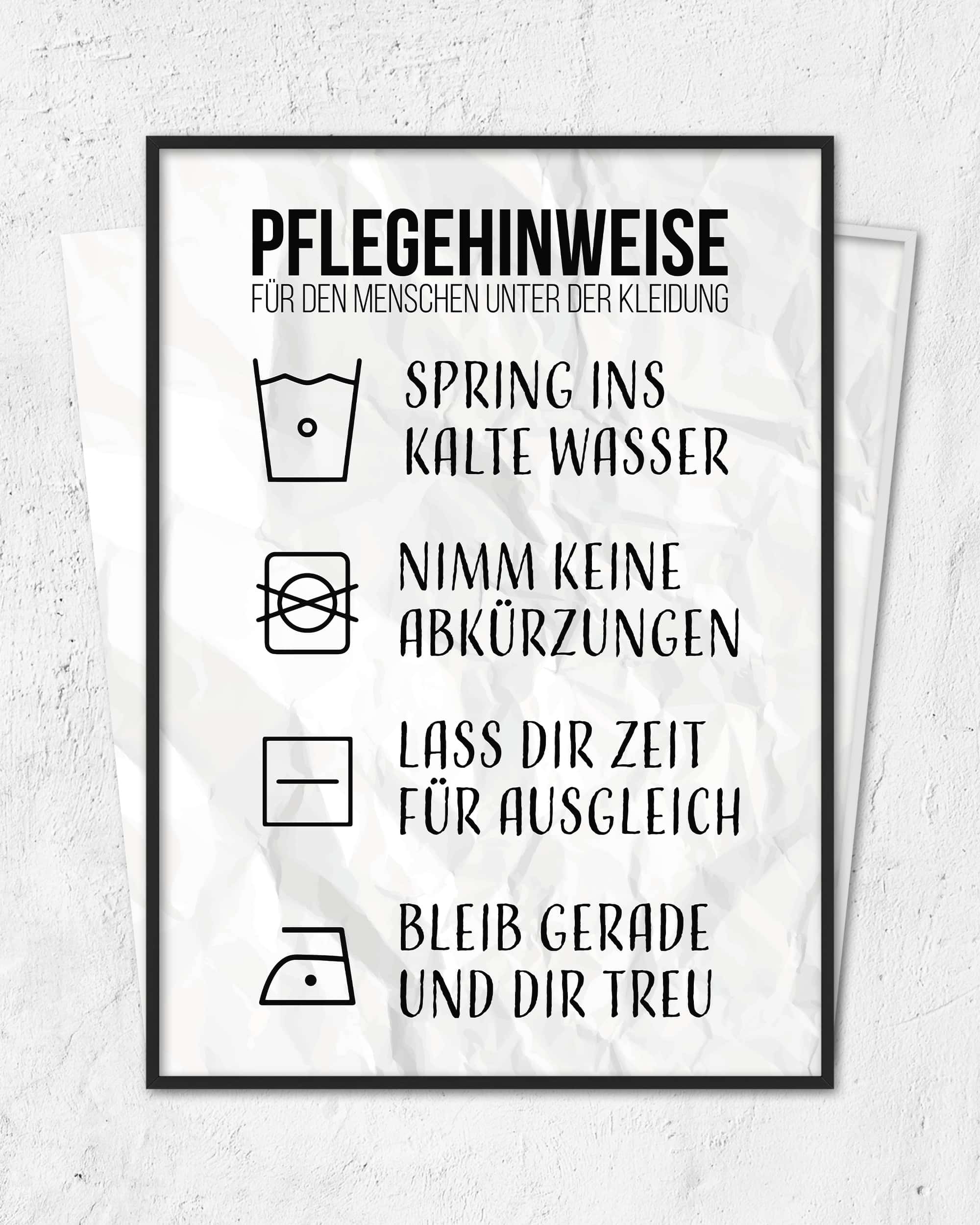 Pflegehinweise | 3-Type Poster