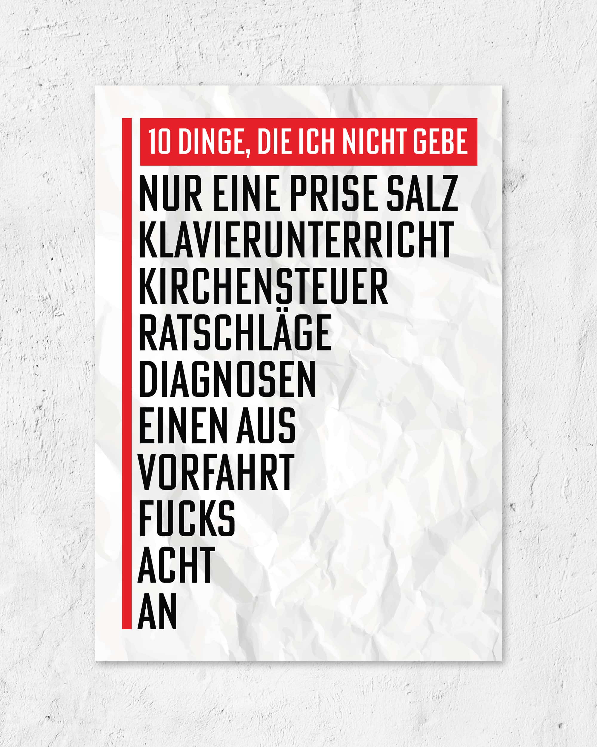 10 Dinge | 3-Type Poster