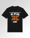 Packshot der Druckseite des Organic Unisex T-Shirts von Maondo im Casual Fit mit dem Design Krankmeldung in der Farbe Black