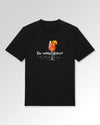 Packshot der Druckseite des Organic Unisex T-Shirts von Maondo im Casual Fit mit dem Design Die richtige Antwort in der Farbe Black