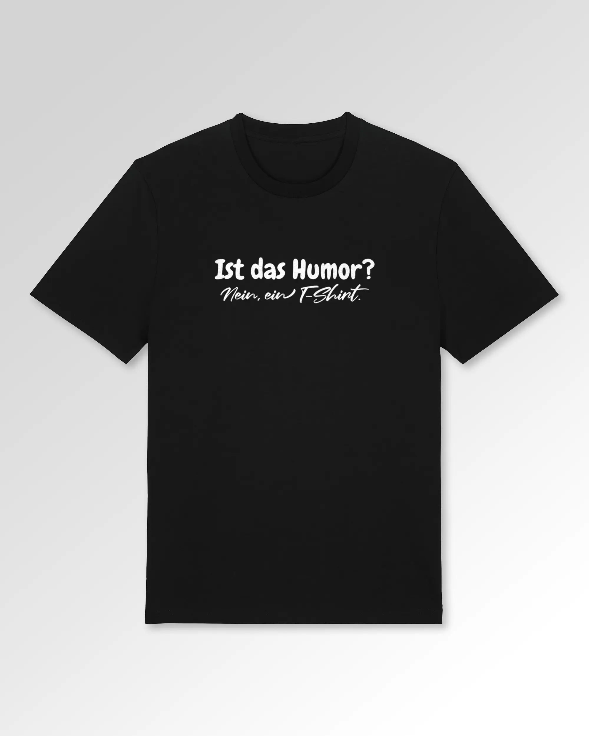 Packshot der Druckseite des Organic Unisex T-Shirts von Maondo im Casual Fit mit dem Design T-Shirt mit Humor in der Farbe Black