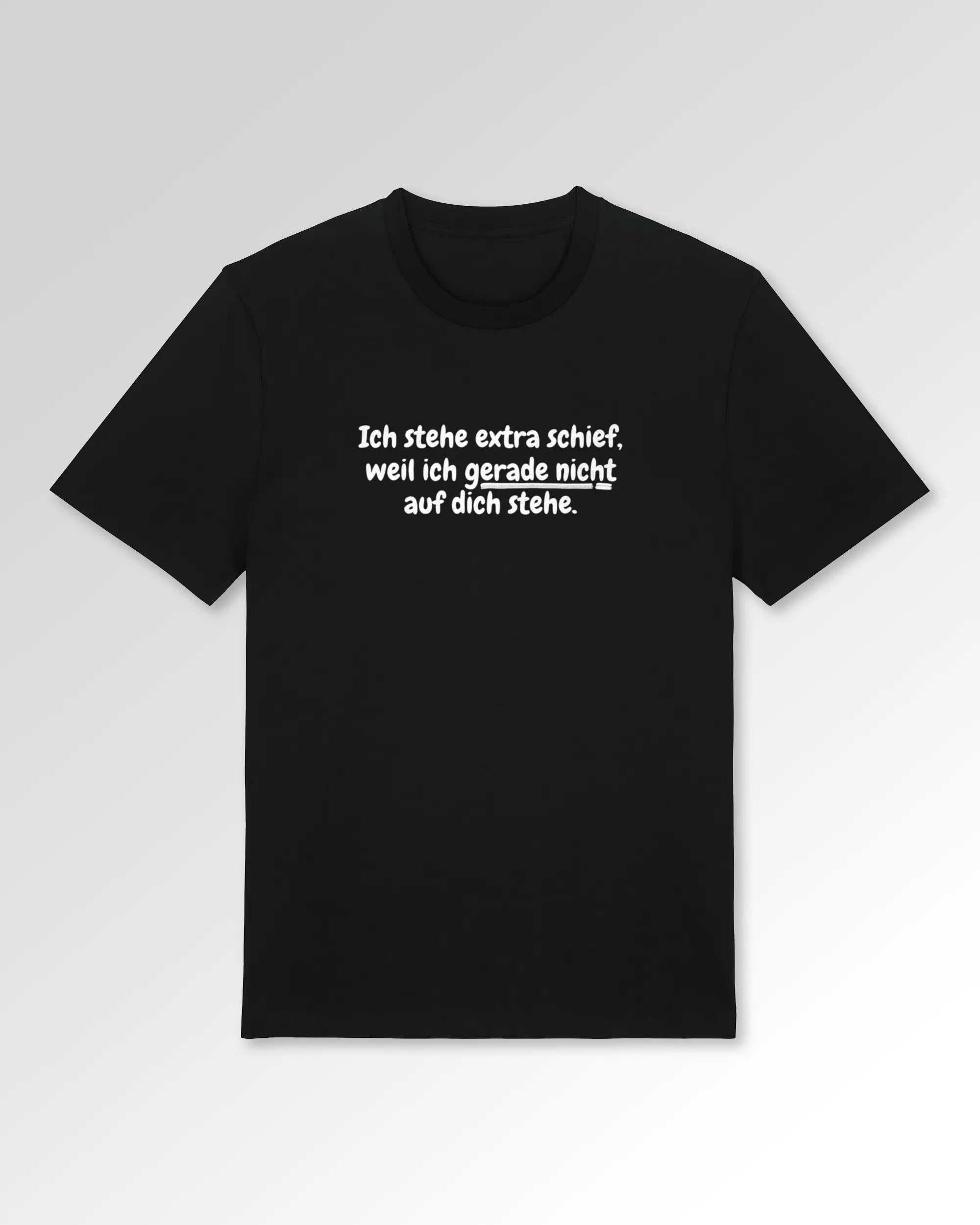 Packshot der Druckseite des Organic Unisex T-Shirts von Maondo im Casual Fit mit dem Design Flirty AF in der Farbe Black