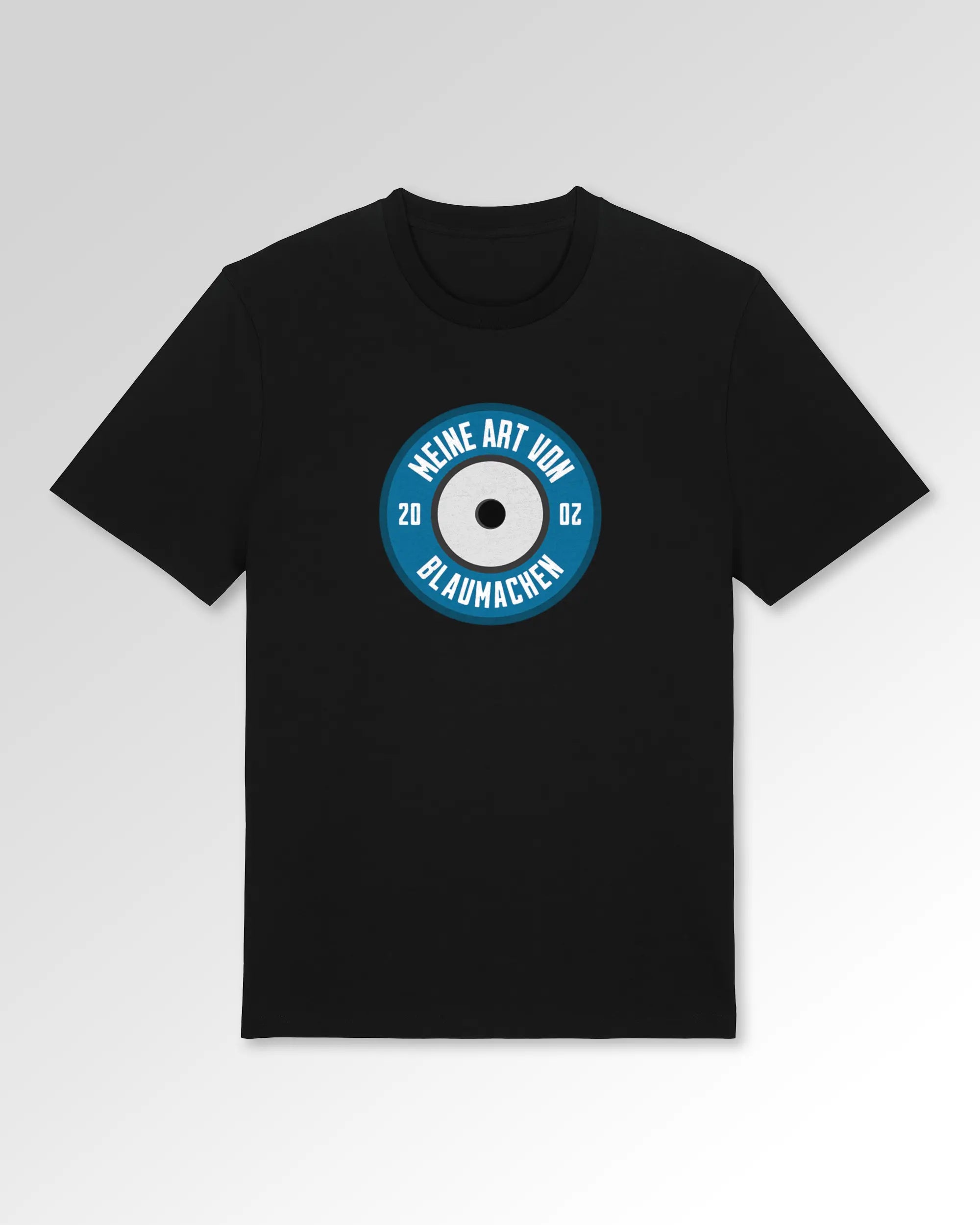 Packshot der Druckseite des Organic Unisex T-Shirts von Maondo im Casual Fit mit dem Design Blaumachen in der Farbe Black