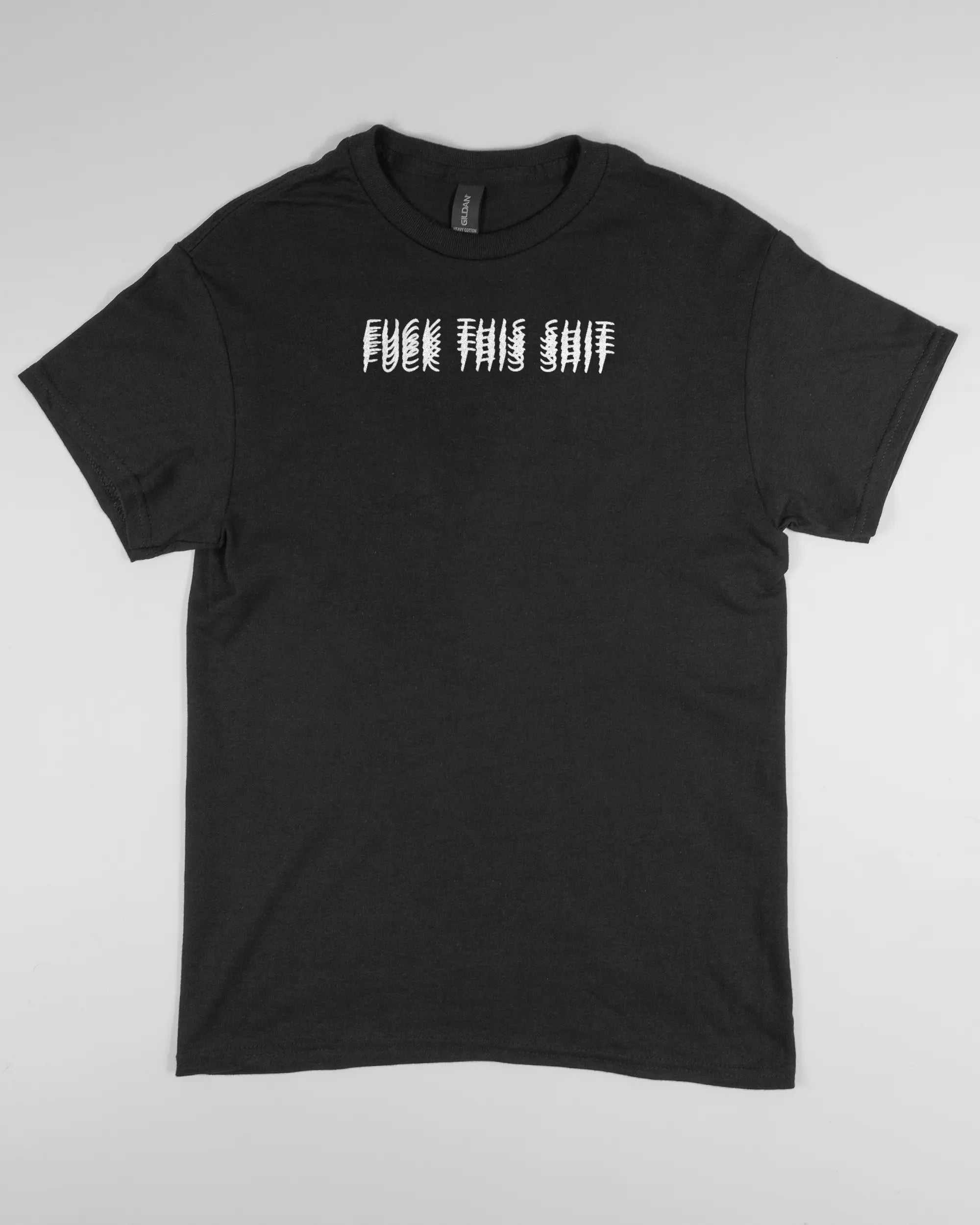 Vorderseite des Basic Unisex T-Shirt Regular von Maondo mit dem Design Hidden Message in der Farbe Black und in der Größe S flach auf den Boden gelegt