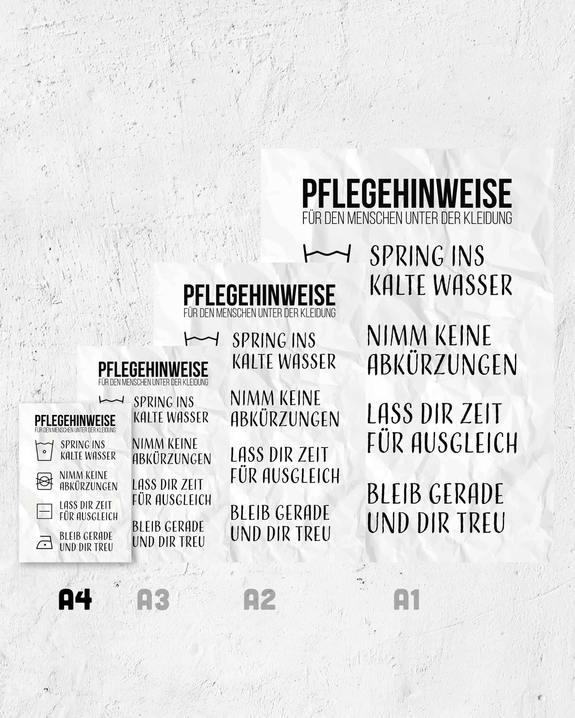 Pflegehinweise | 3-Type Poster