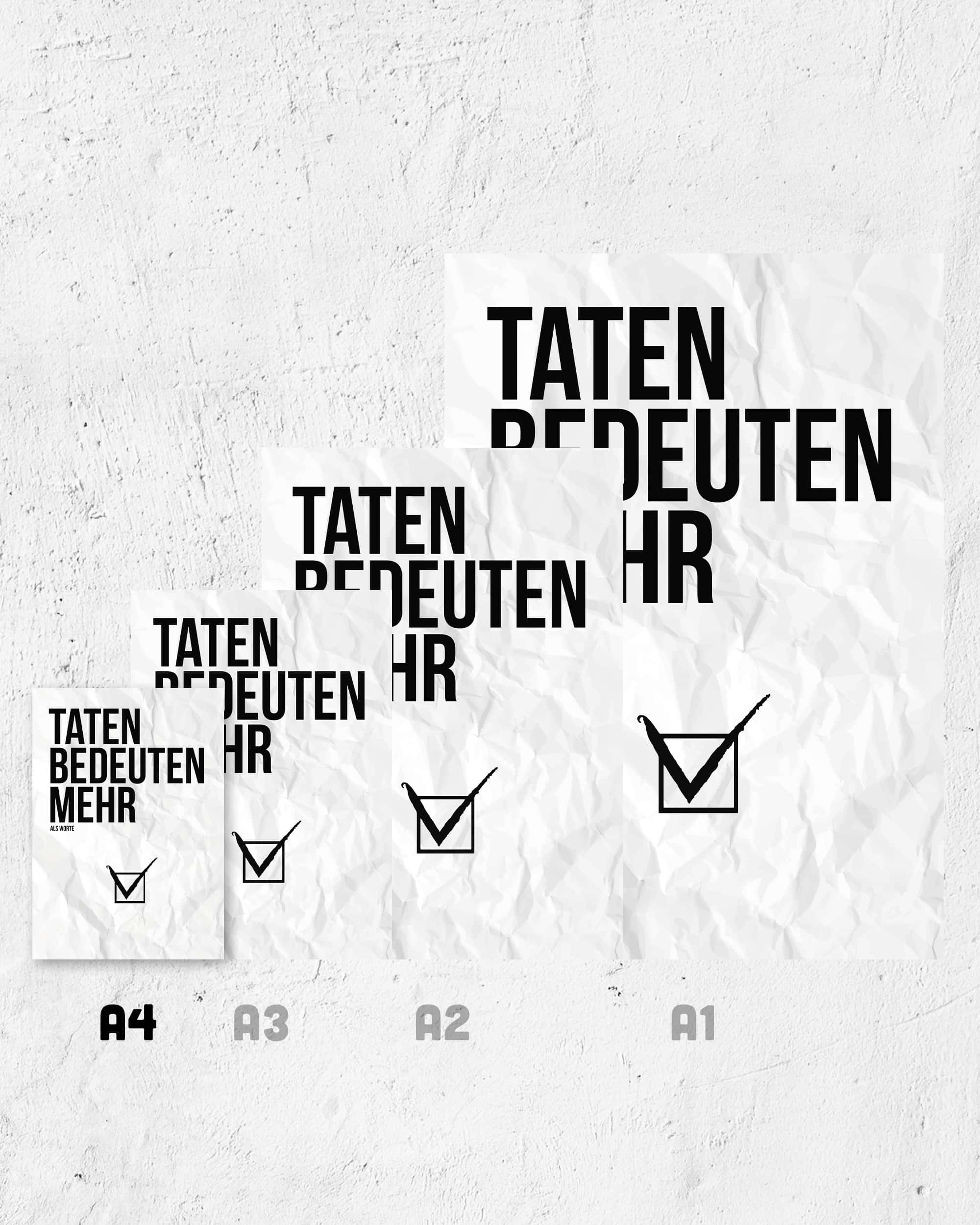 Mehr Taten | 3-Type Poster