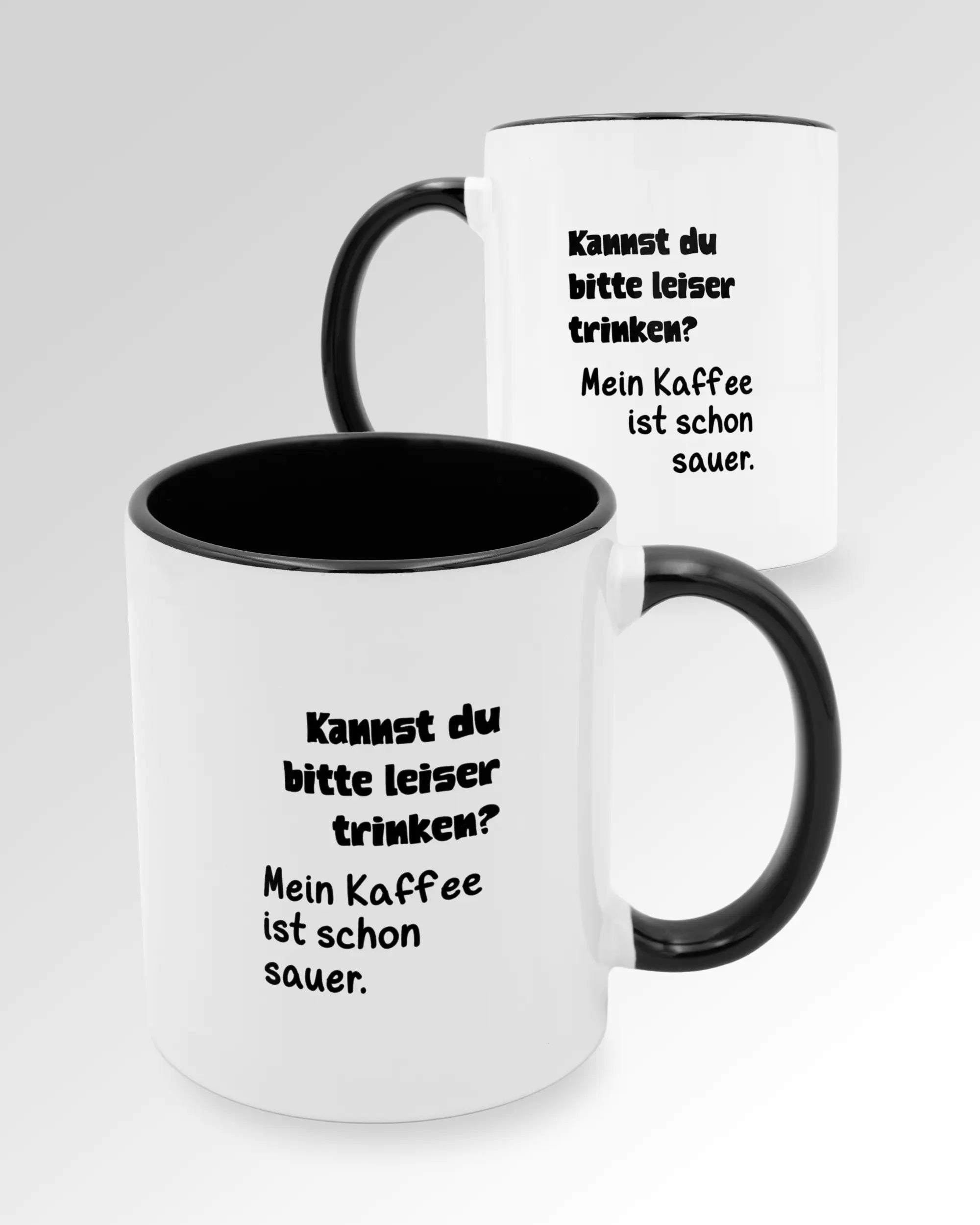 Variantenbild der beidseitig bedruckten Keramik Tasse von Maondo mit dem Design Ruhiges Böhnchen in der Farbe Schwarz-Weiß