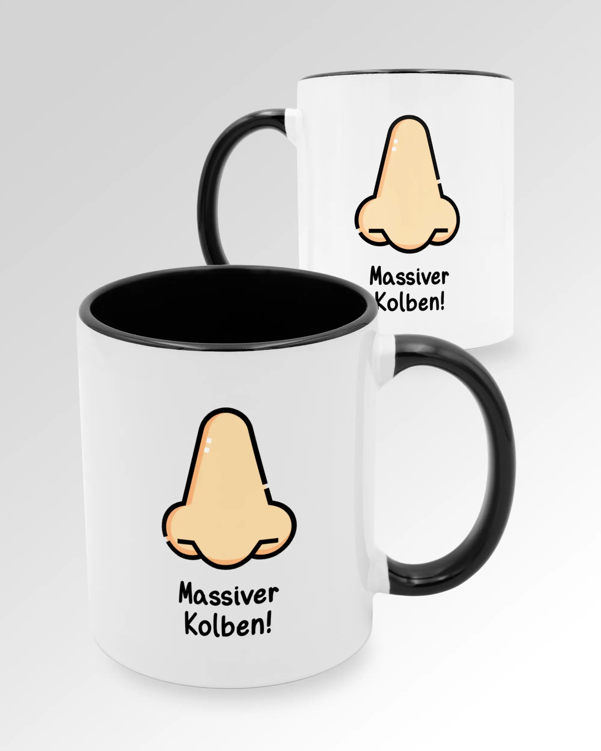 Variantenbild der beidseitig bedruckten Keramik Tasse von Maondo mit dem Design Massiver Kolben in der Farbe Schwarz-Weiß