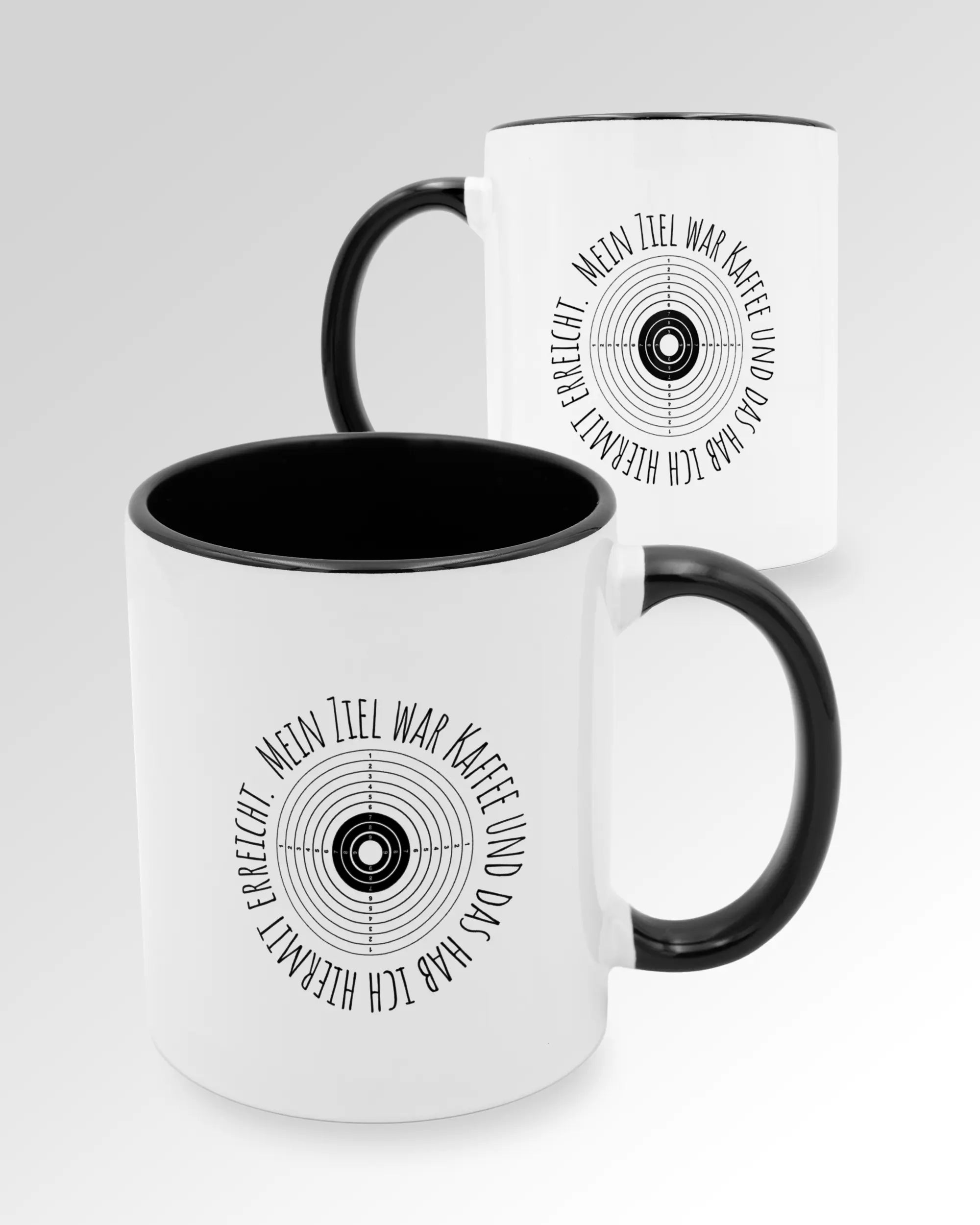 Variantenbild der beidseitig bedruckten Keramik Tasse von Maondo mit dem Design Große Ziele in der Farbe Schwarz-Weiß