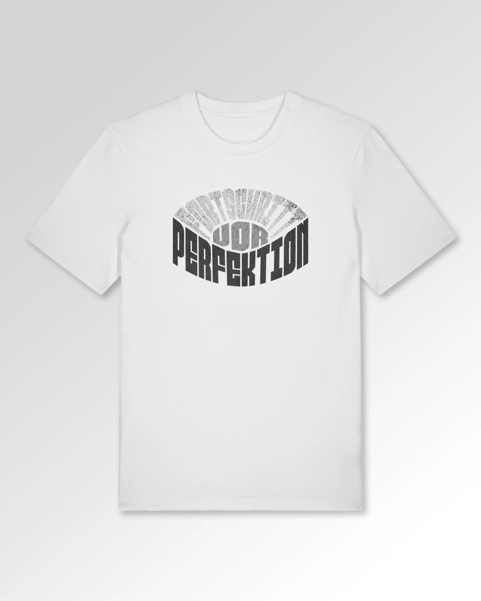 Packshot der Druckseite des Organic Unisex T-Shirts von Maondo im Casual Fit mit dem Design Geh mal vor in der Farbe White