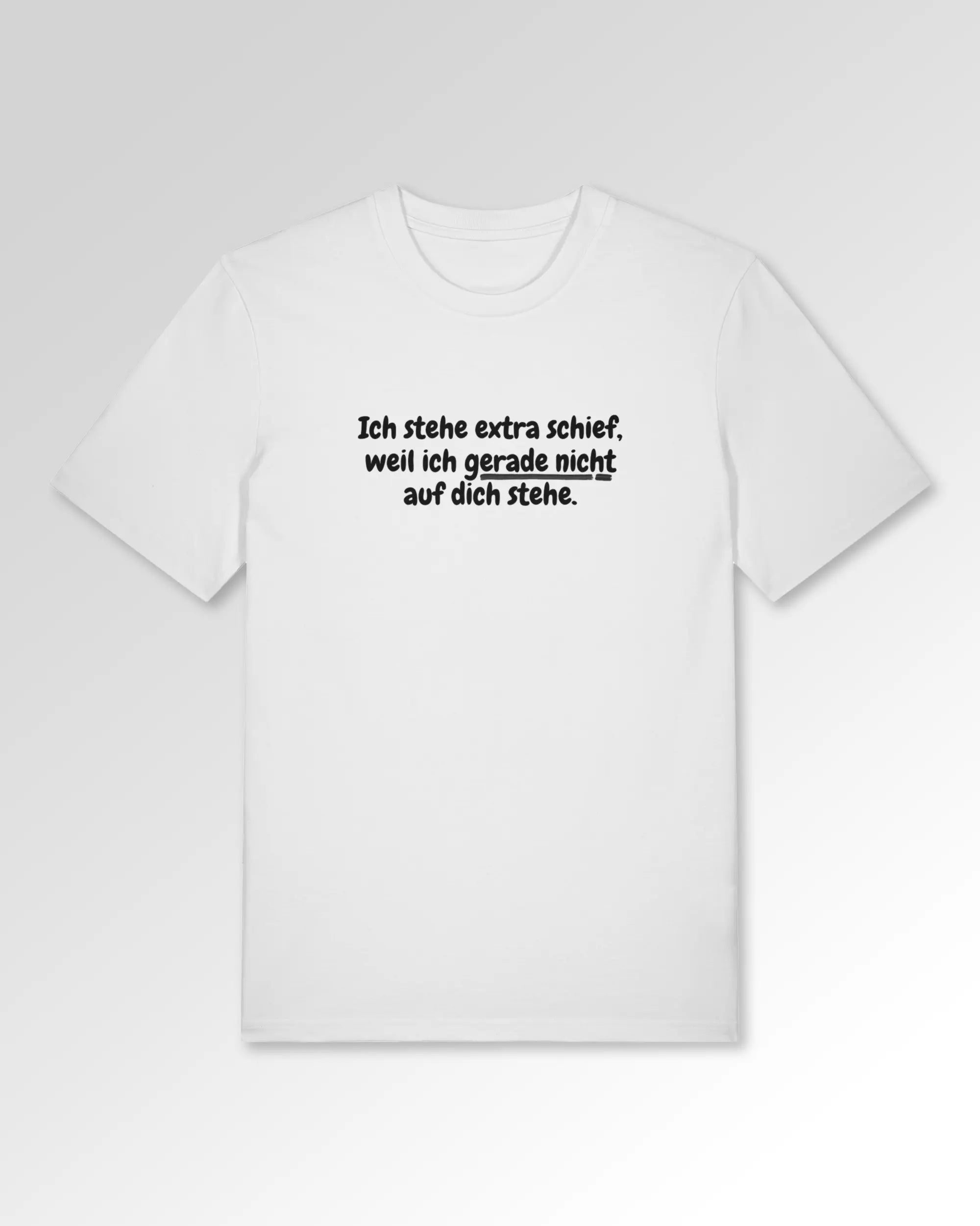 Packshot der Druckseite des Organic Unisex T-Shirts von Maondo im Casual Fit mit dem Design Flirty AF in der Farbe White