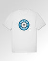 Packshot der Druckseite des Organic Unisex T-Shirts von Maondo im Casual Fit mit dem Design Blaumachen in der Farbe White