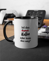 Gaming Room Aufnahme der beidseitig bedruckten Keramik Tasse von Maondo mit dem Design Kaffeekunst in der Farbe Schwarz-Weiß