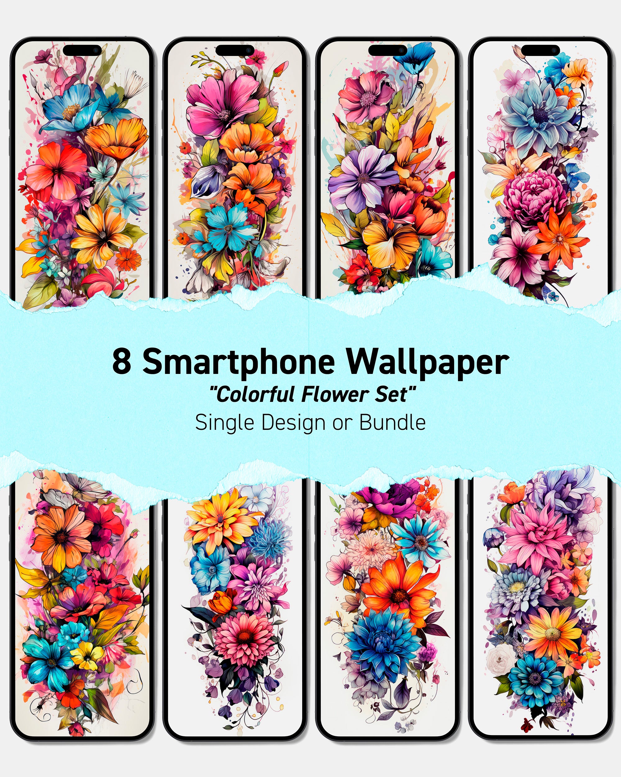 Colorful Flower Set | Tier I Digital Art