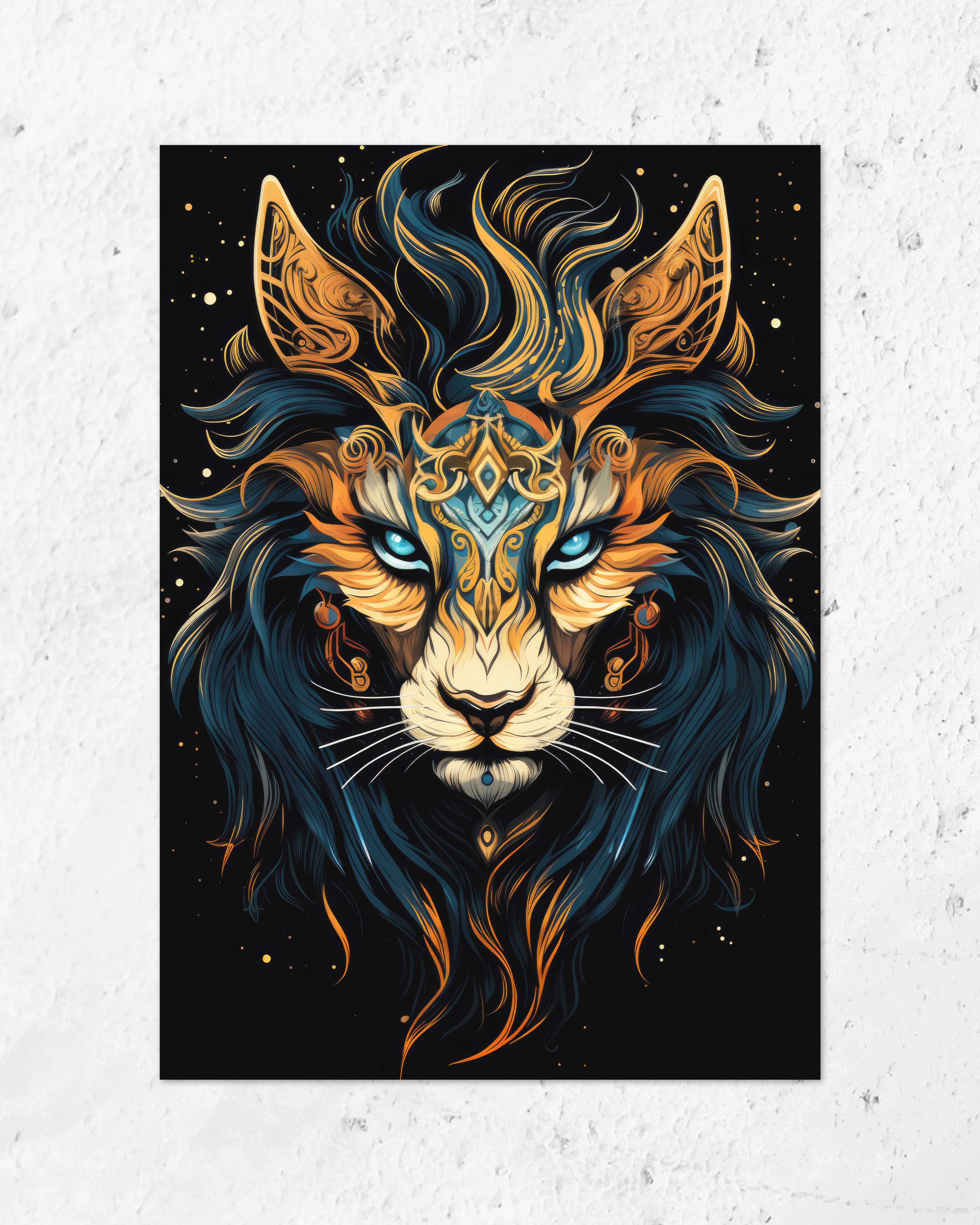 Cosmic Lion Jupiter - Poster (mit Rahmen)