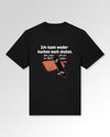 Packshot der Druckseite des Organic Unisex T-Shirts von Maondo im Heavy Fit mit dem Design Ein Brett geben in der Farbe Black