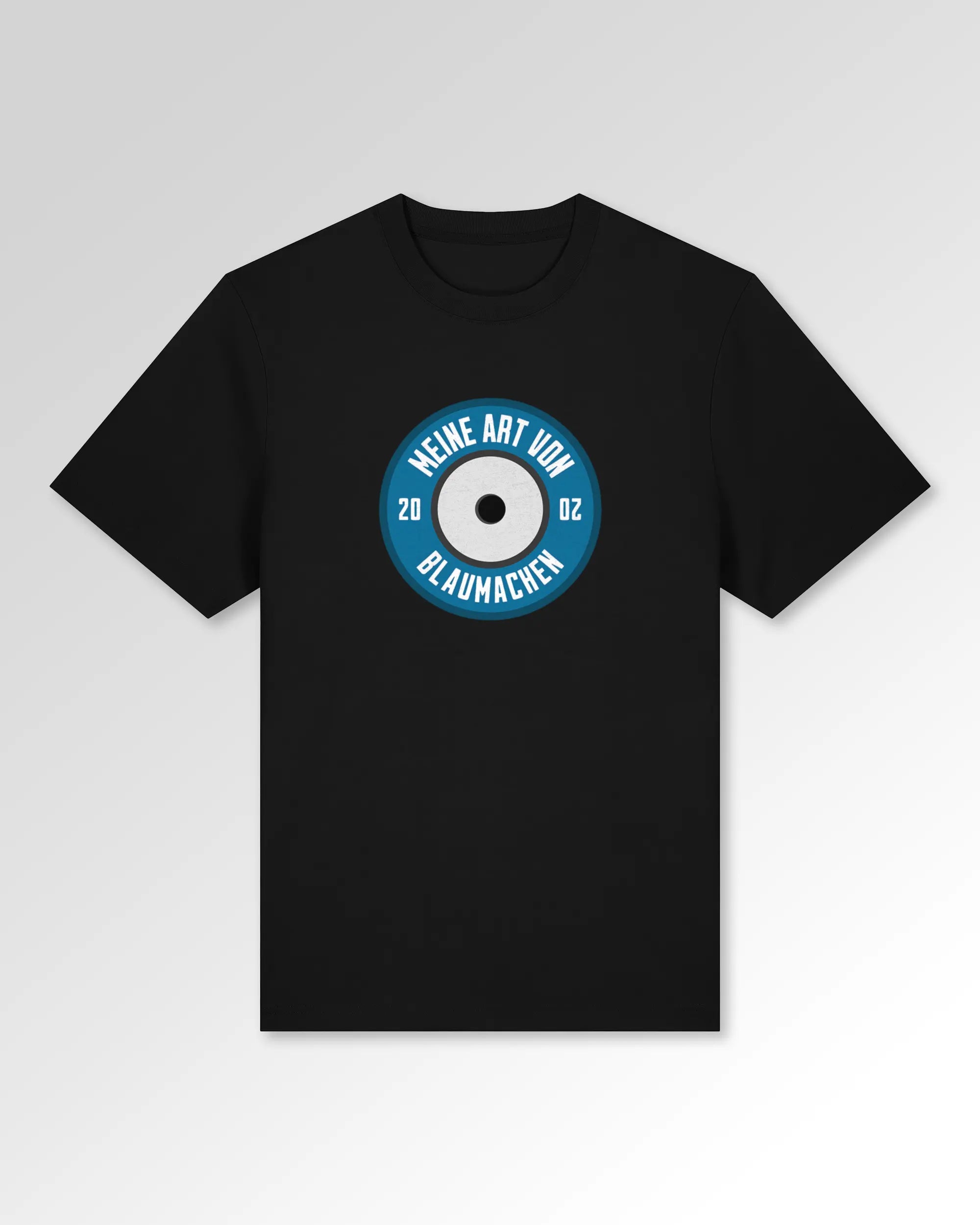 Packshot der Druckseite des Organic Unisex T-Shirts von Maondo im Heavy Fit mit dem Design Blaumachen in der Farbe Black