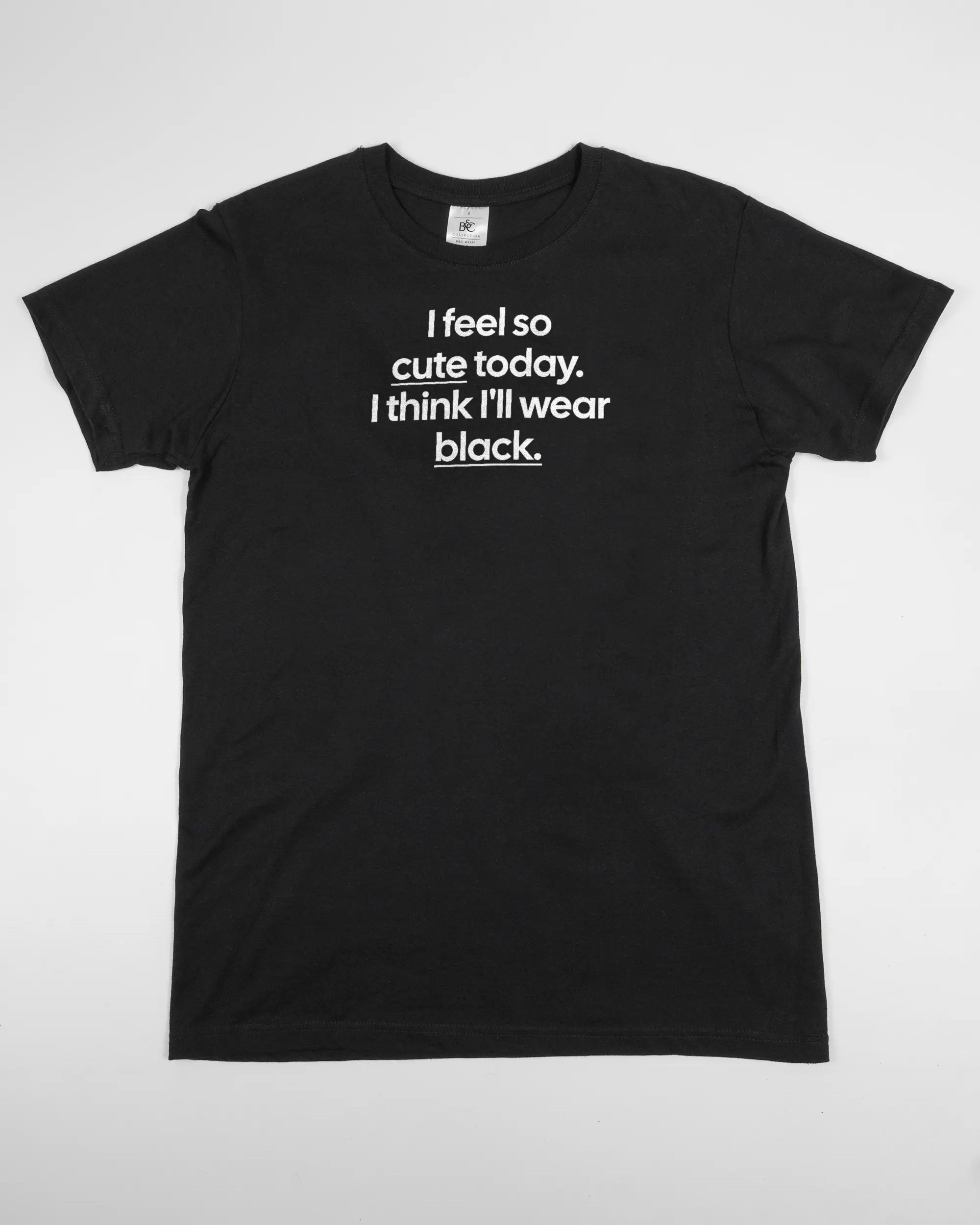 Vorderseite des Basic Unisex T-Shirt Slim von Maondo mit dem Design Colorful Day in der Farbe Black und in der Größe S flach auf den Boden gelegt