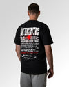 Männlicher Modelshot der sekundären Druckseite des Organic Unisex T-Shirts von Maondo im Relaxed Fit mit dem Design Authentic Shit in der Farbe Black