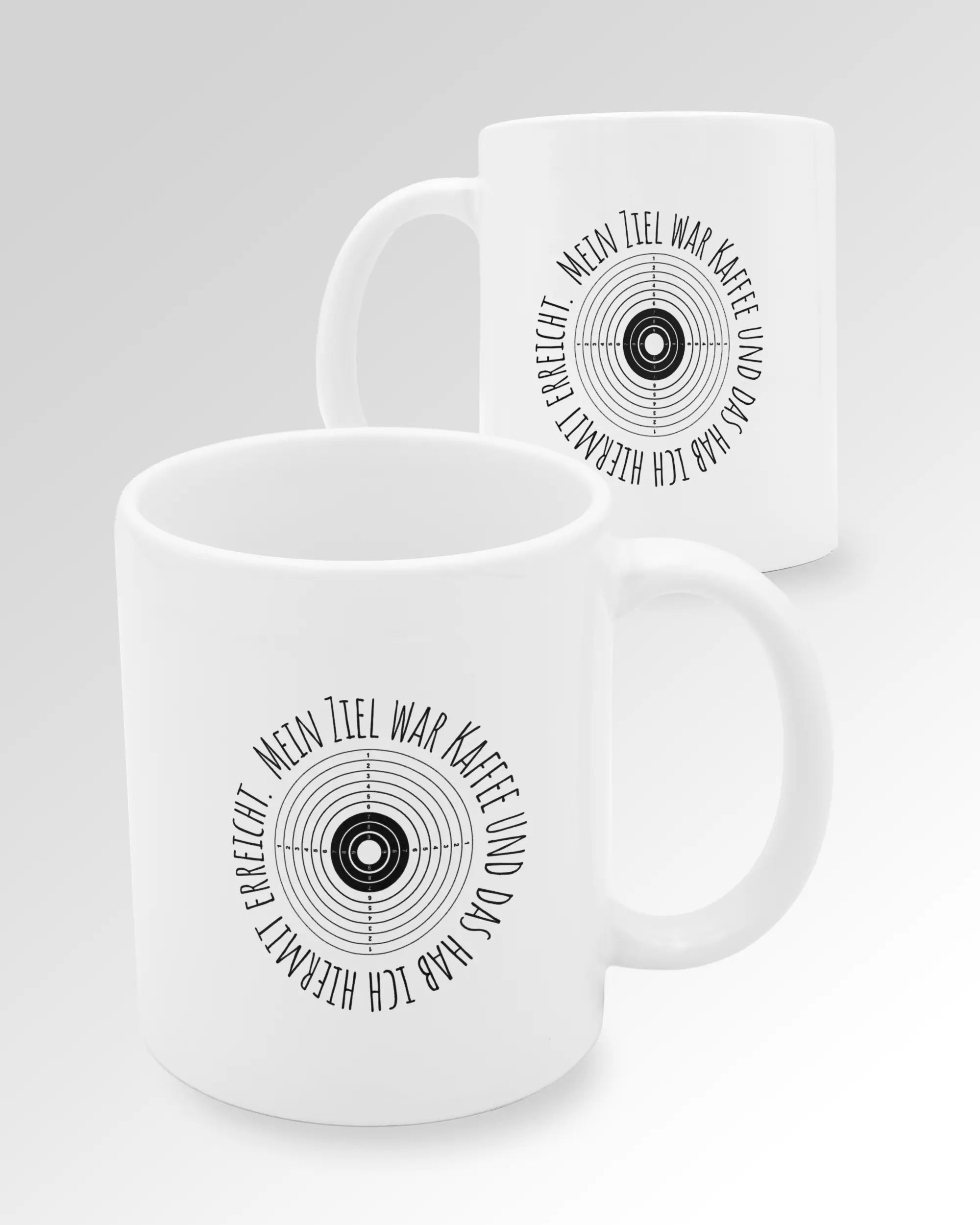 Variantenbild der beidseitig bedruckten Keramik Tasse von Maondo mit dem Design Große Ziele in der Farbe Weiß