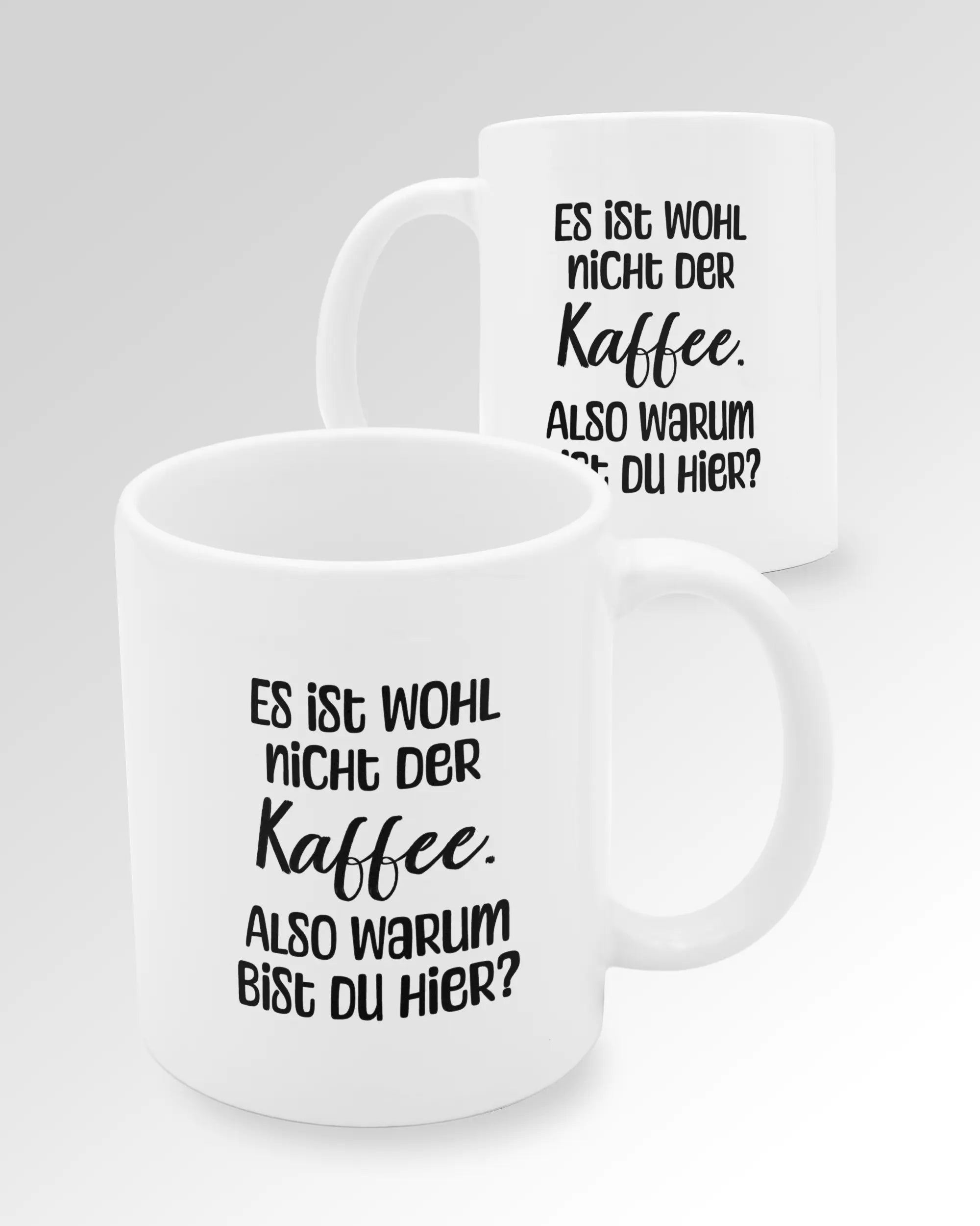 Variantenbild der beidseitig bedruckten Keramik Tasse von Maondo mit dem Design Kaffeeklatsch in der Farbe Weiß