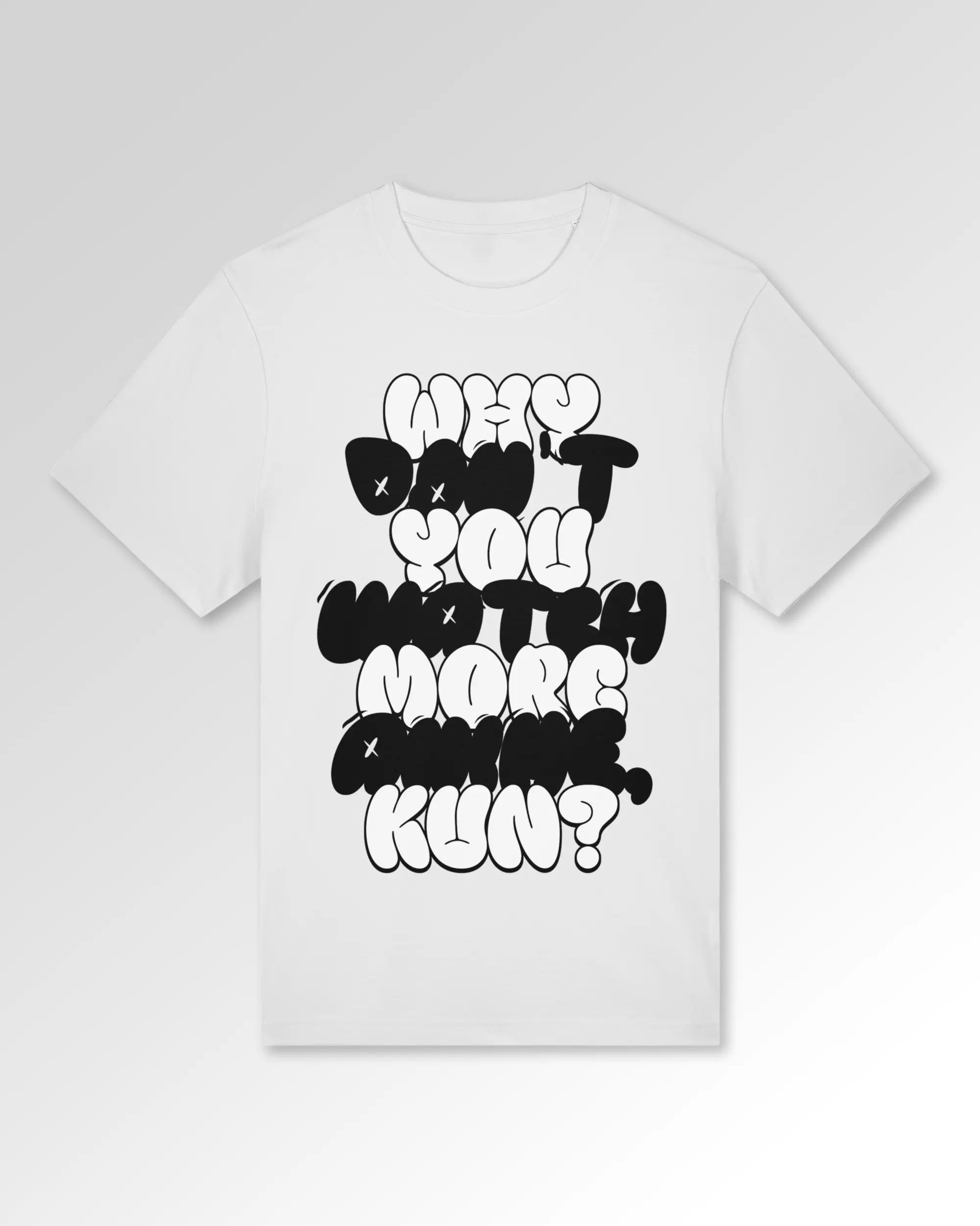 Packshot der Druckseite des Organic Unisex T-Shirts von Maondo im Heavy Fit mit dem Design Anime Kun in der Farbe White