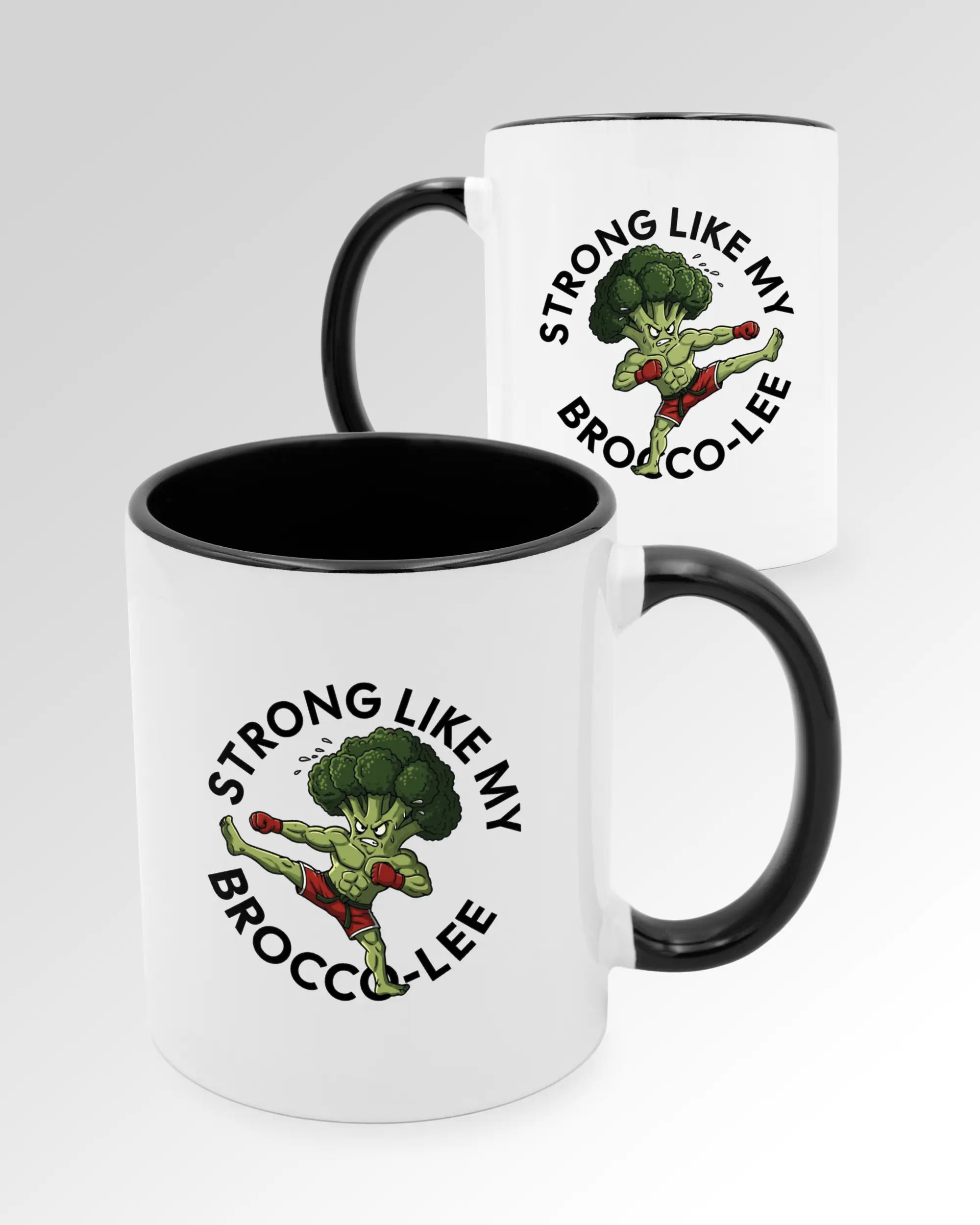 Seitenansicht der beidseitig bedruckten Keramiktasse von Maondo mit dem Design Brocco-Lee in der Farbe Duotone