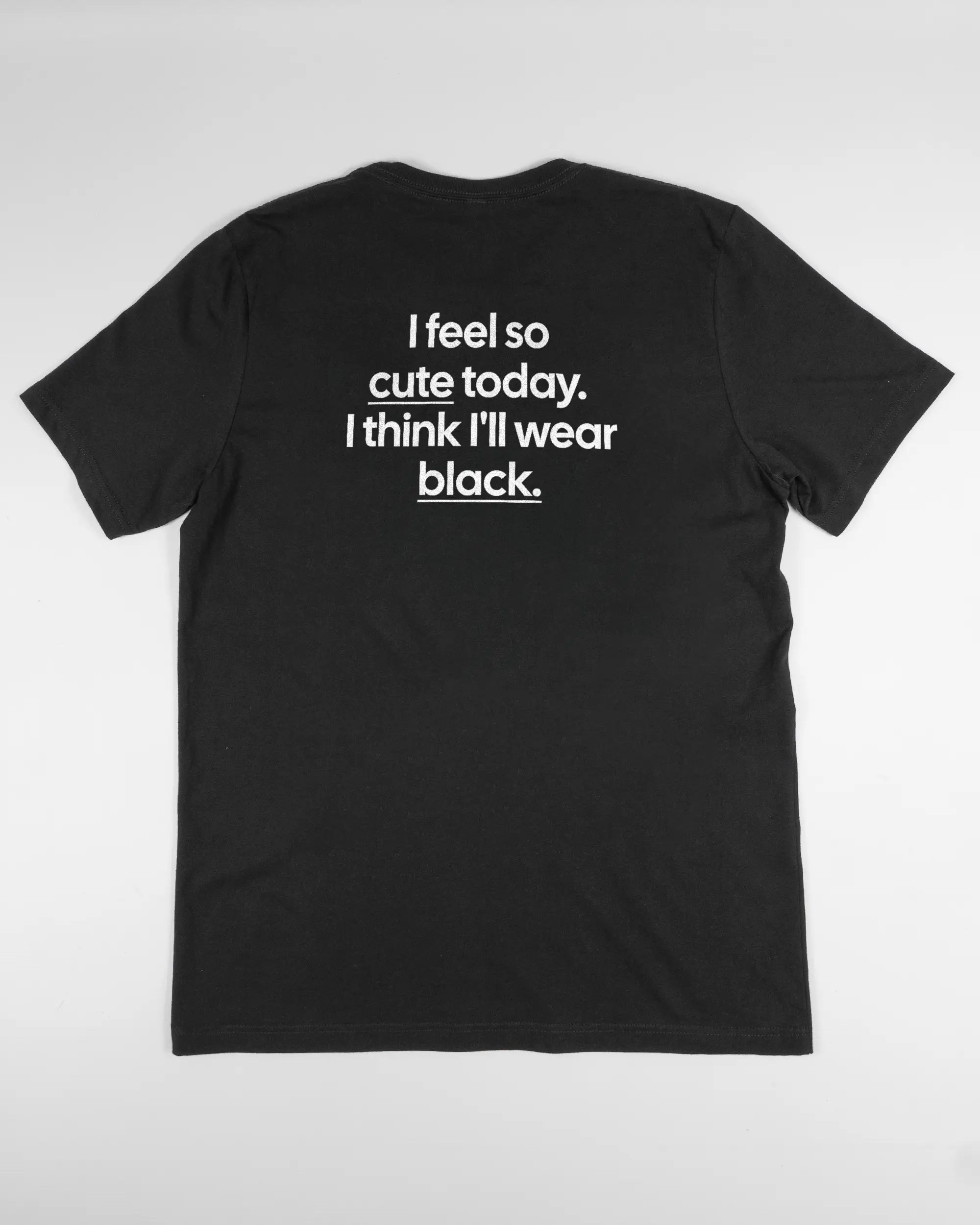 Rückseite des Basic Unisex T-Shirt Light von Maondo mit dem Design Colorful Day in der Farbe Black und in der Größe L flach auf den Boden gelegt