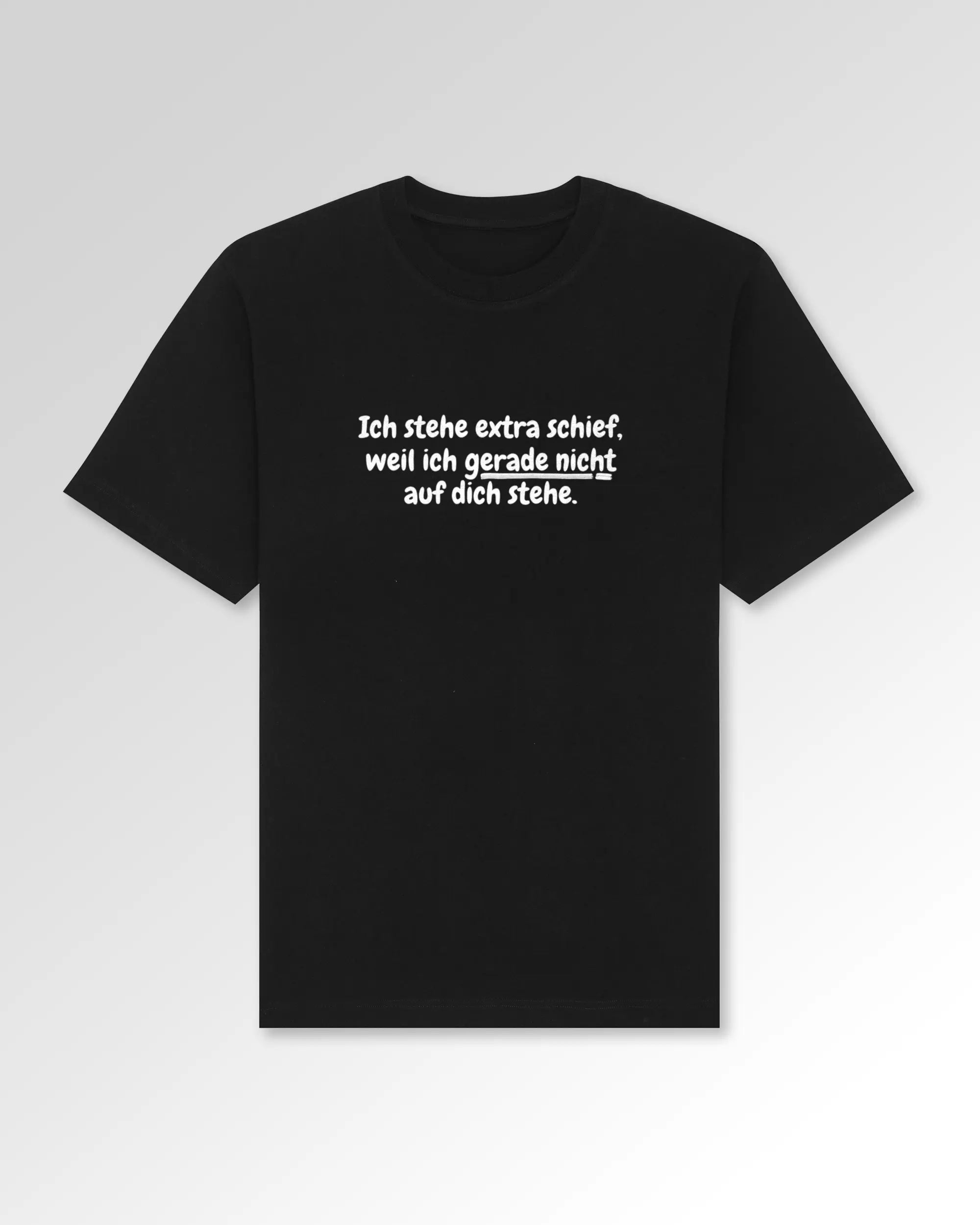 Packshot der Druckseite des Organic Unisex T-Shirts von Maondo im Oversized Fit mit dem Design Flirty AF in der Farbe Black