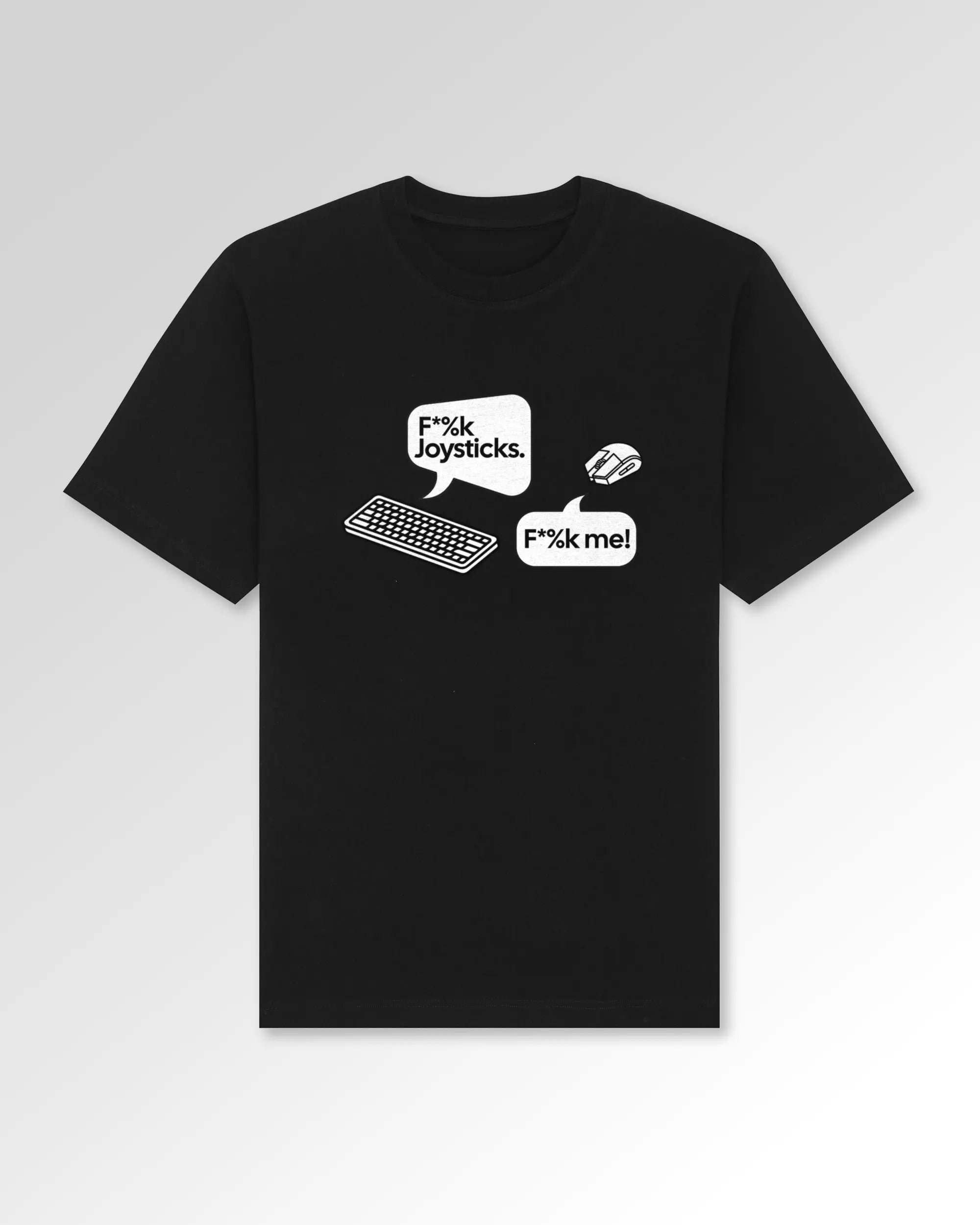 Packshot der Druckseite des Organic Unisex T-Shirts von Maondo im Oversized Fit mit dem Design Keystrokes in der Farbe Black