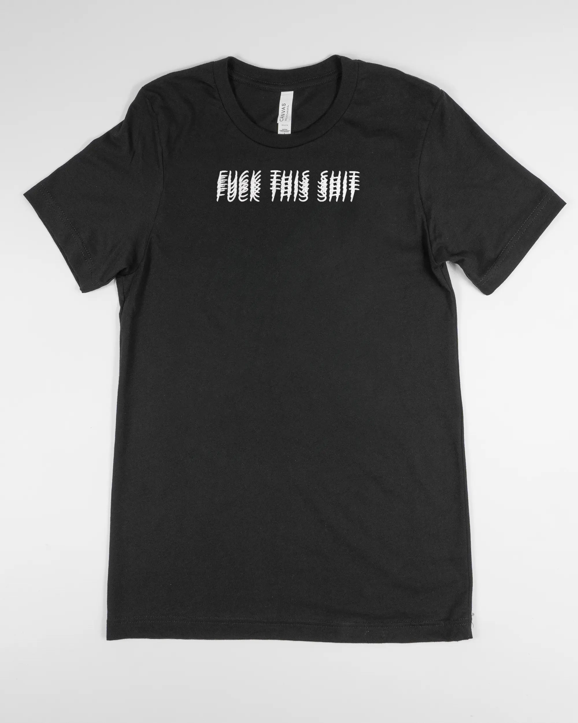 Vorderseite des Basic Unisex T-Shirt Light von Maondo mit dem Design Hidden Message in der Farbe Black und in der Größe S flach auf den Boden gelegt