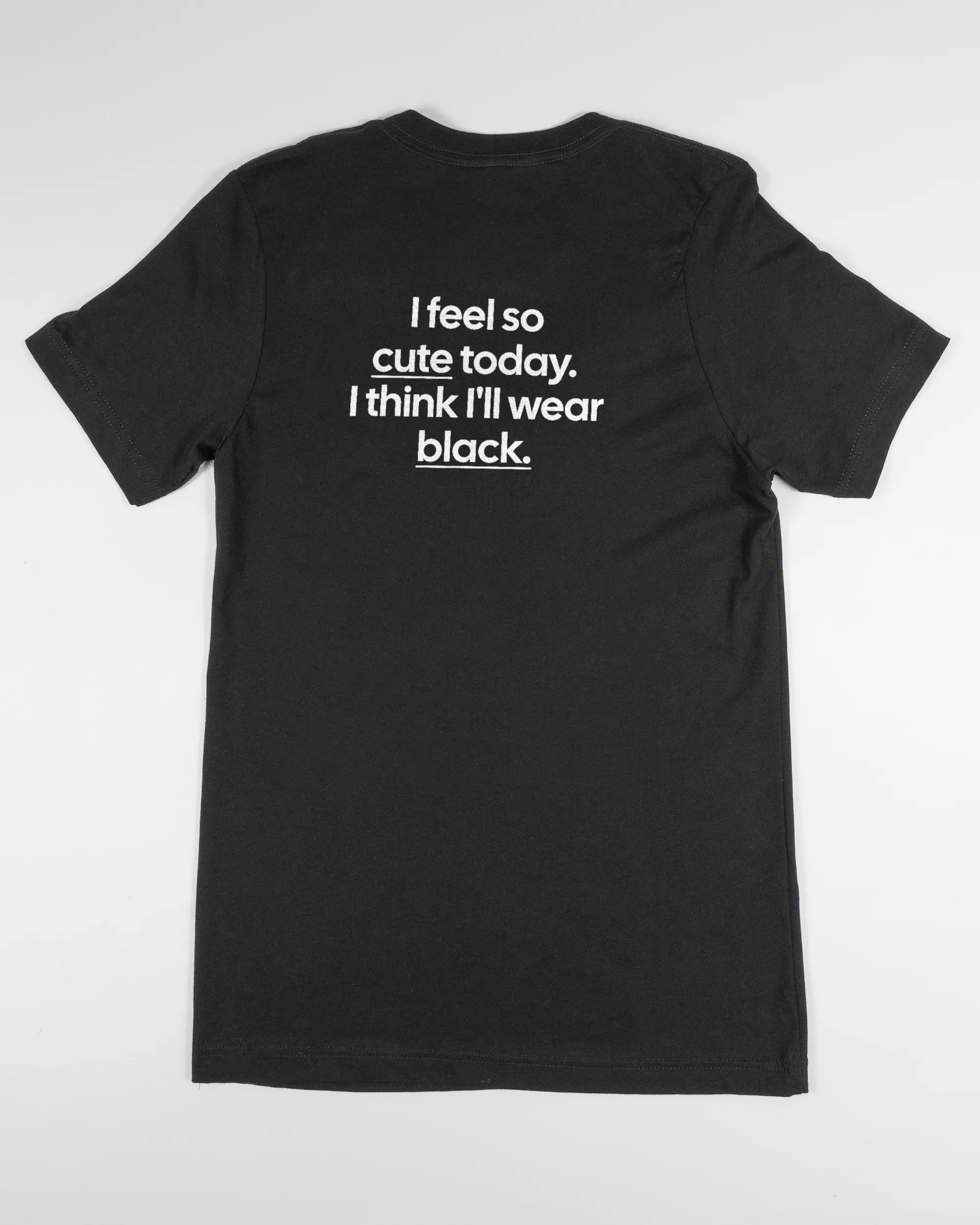 Rückseite des Basic Unisex T-Shirt Light von Maondo mit dem Design Colorful Day in der Farbe Black und in der Größe S flach auf den Boden gelegt