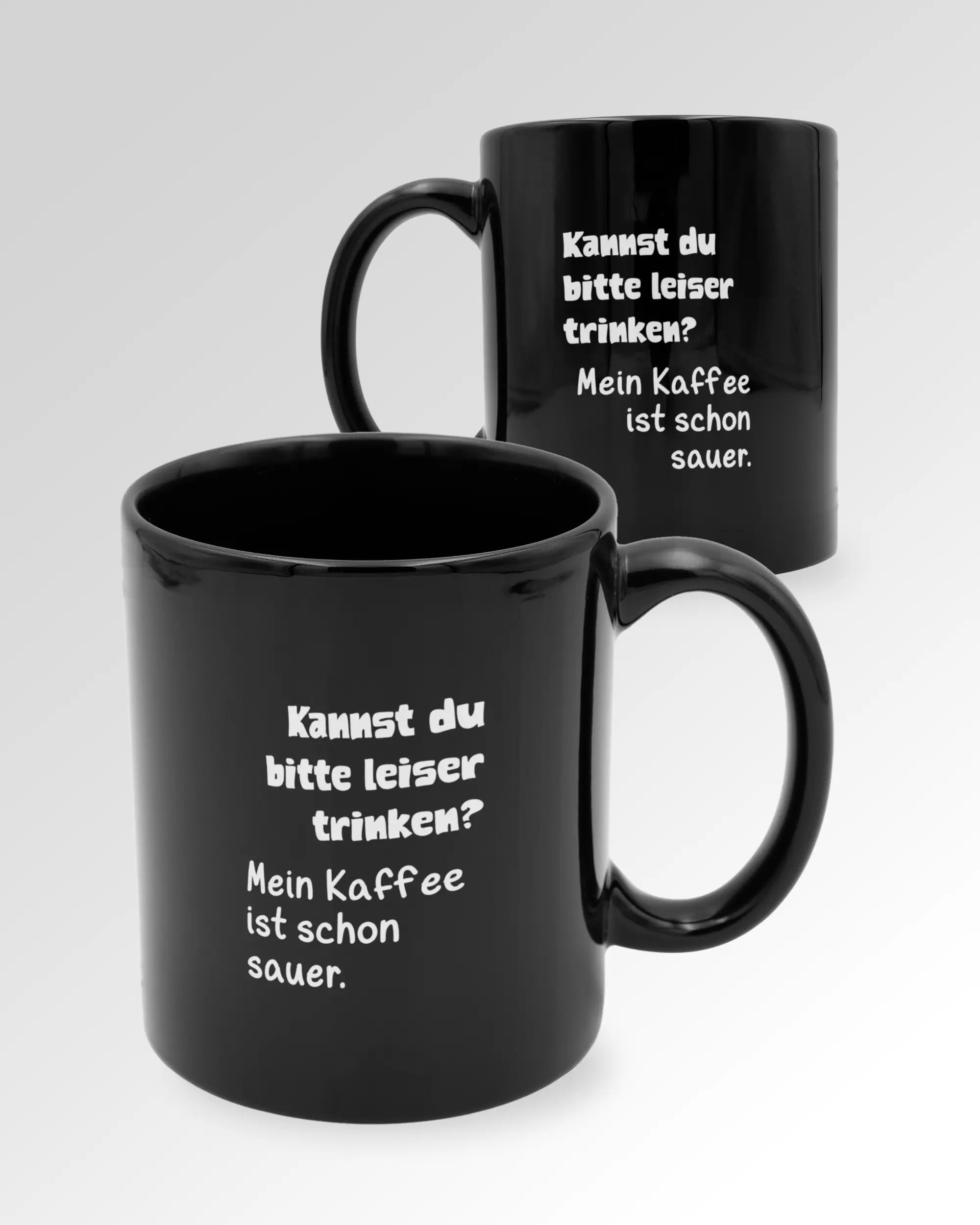 Variantenbild der beidseitig bedruckten Keramik Tasse von Maondo mit dem Design Ruhiges Böhnchen in der Farbe Schwarz