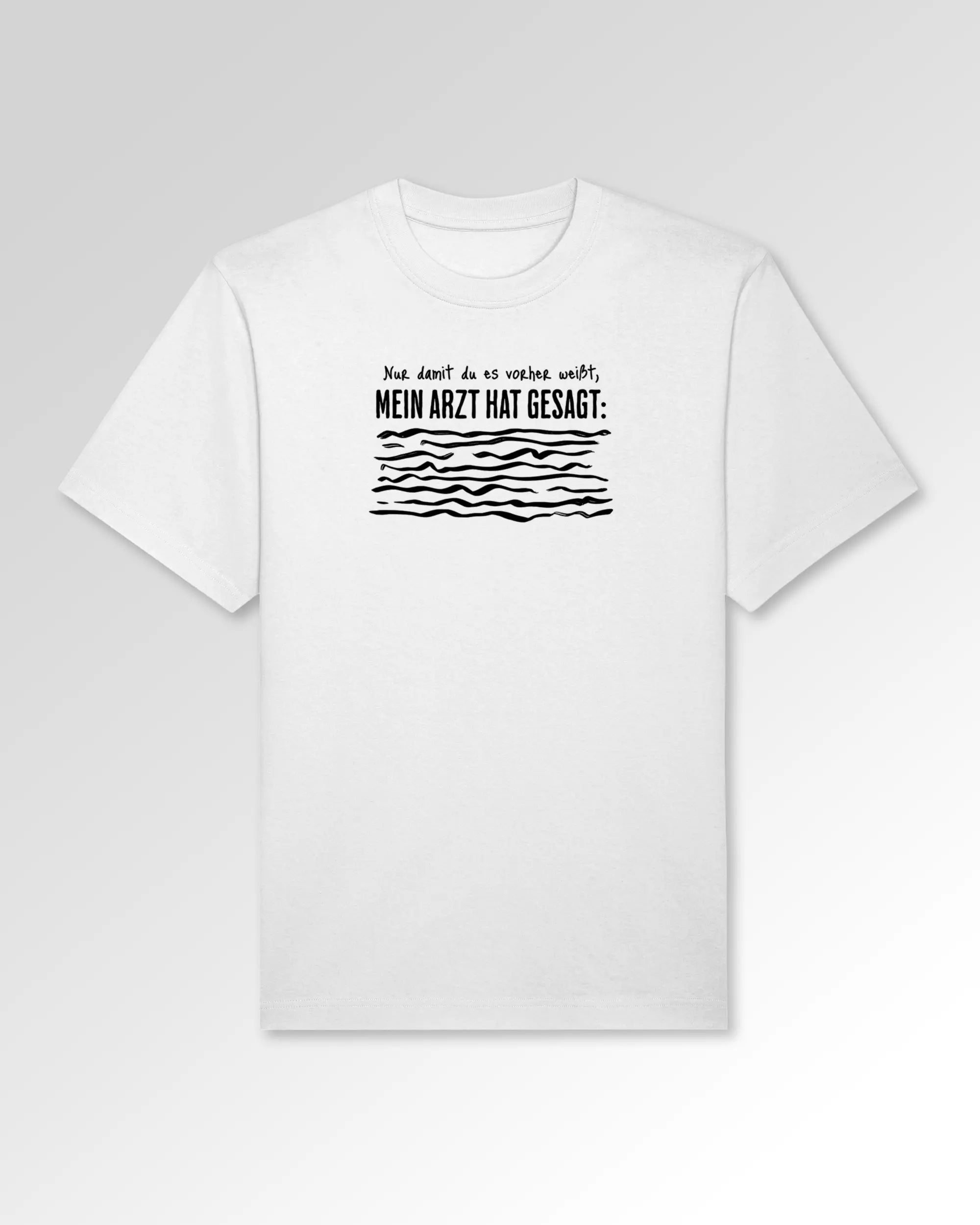 Packshot der Druckseite des Organic Unisex T-Shirts von Maondo im Oversized Fit mit dem Design Anamnese in der Farbe White