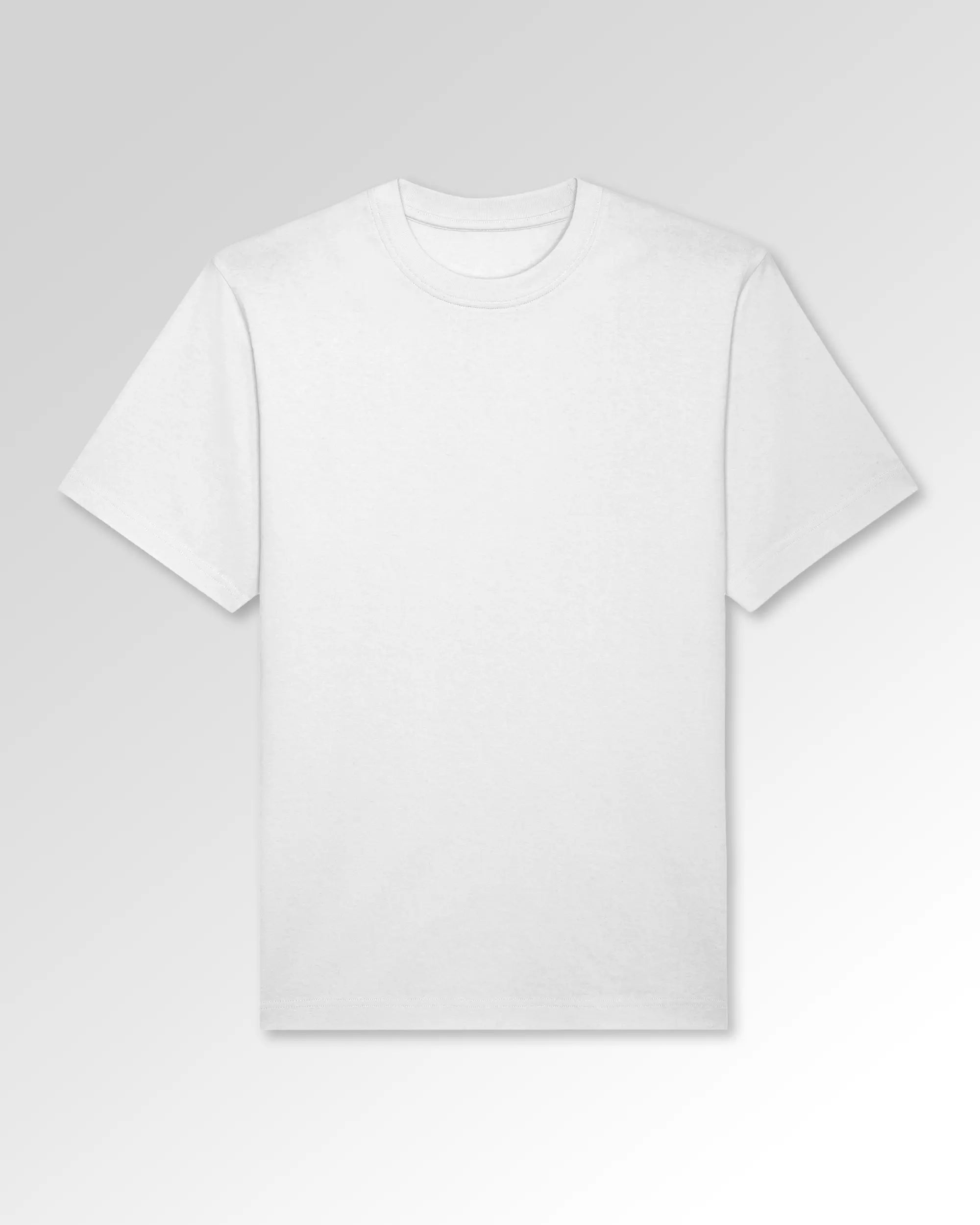 Packshot der unbedruckten Seite des Organic Unisex T-Shirts von Maondo im Oversized Fit mit dem Design Double Bamboozled in der Farbe White