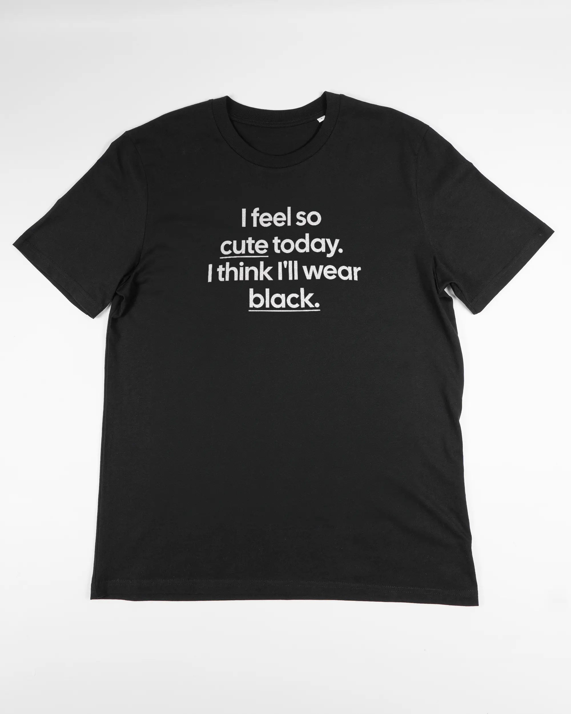 Vorderseite des Organic Unisex T-Shirt Casual von Maondo mit dem Design Colorful Day in der Farbe Black und in der Größe L flach auf den Boden gelegt