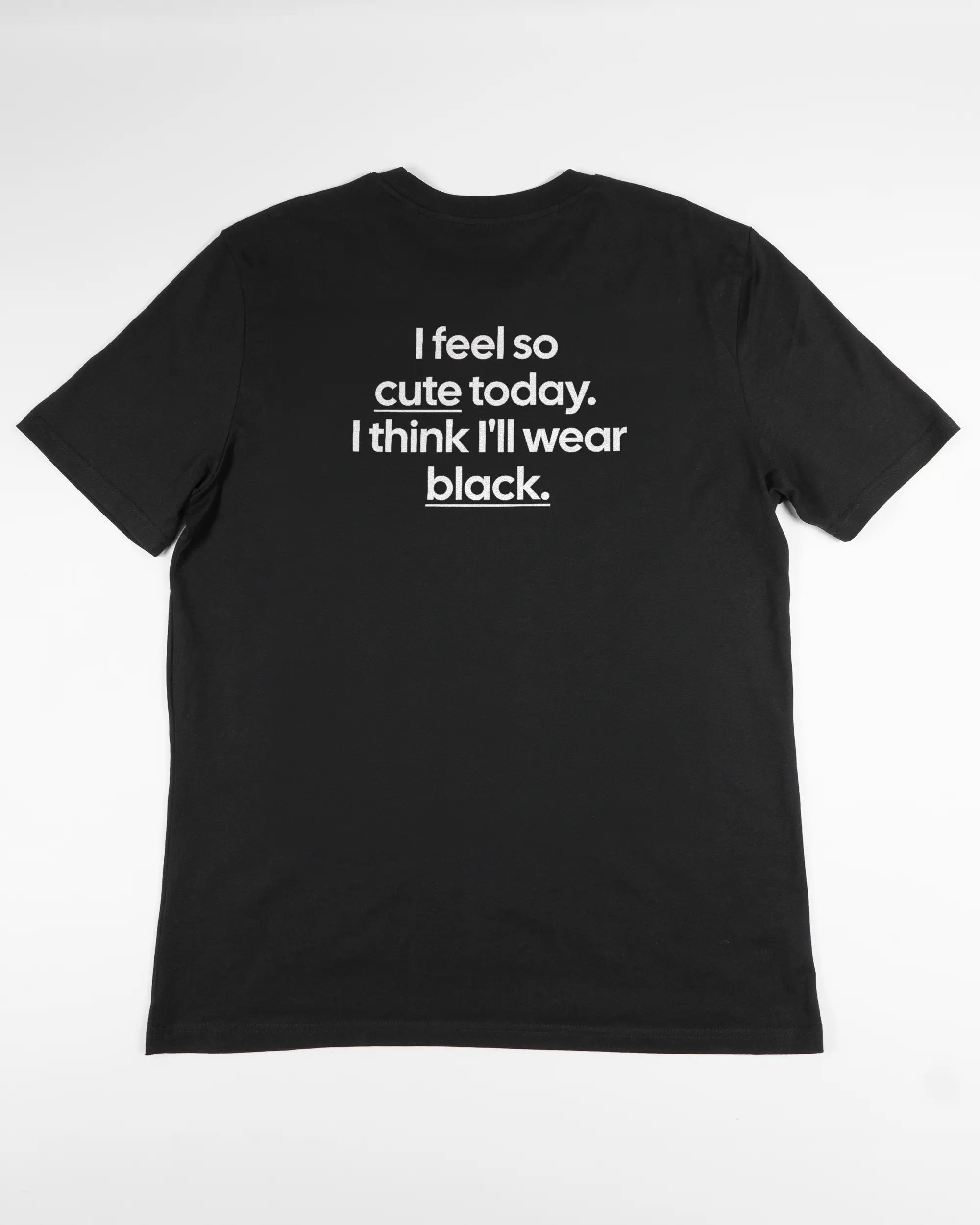 Rückseite des Organic Unisex T-Shirt Casual von Maondo mit dem Design Colorful Day in der Farbe Black und in der Größe L flach auf den Boden gelegt