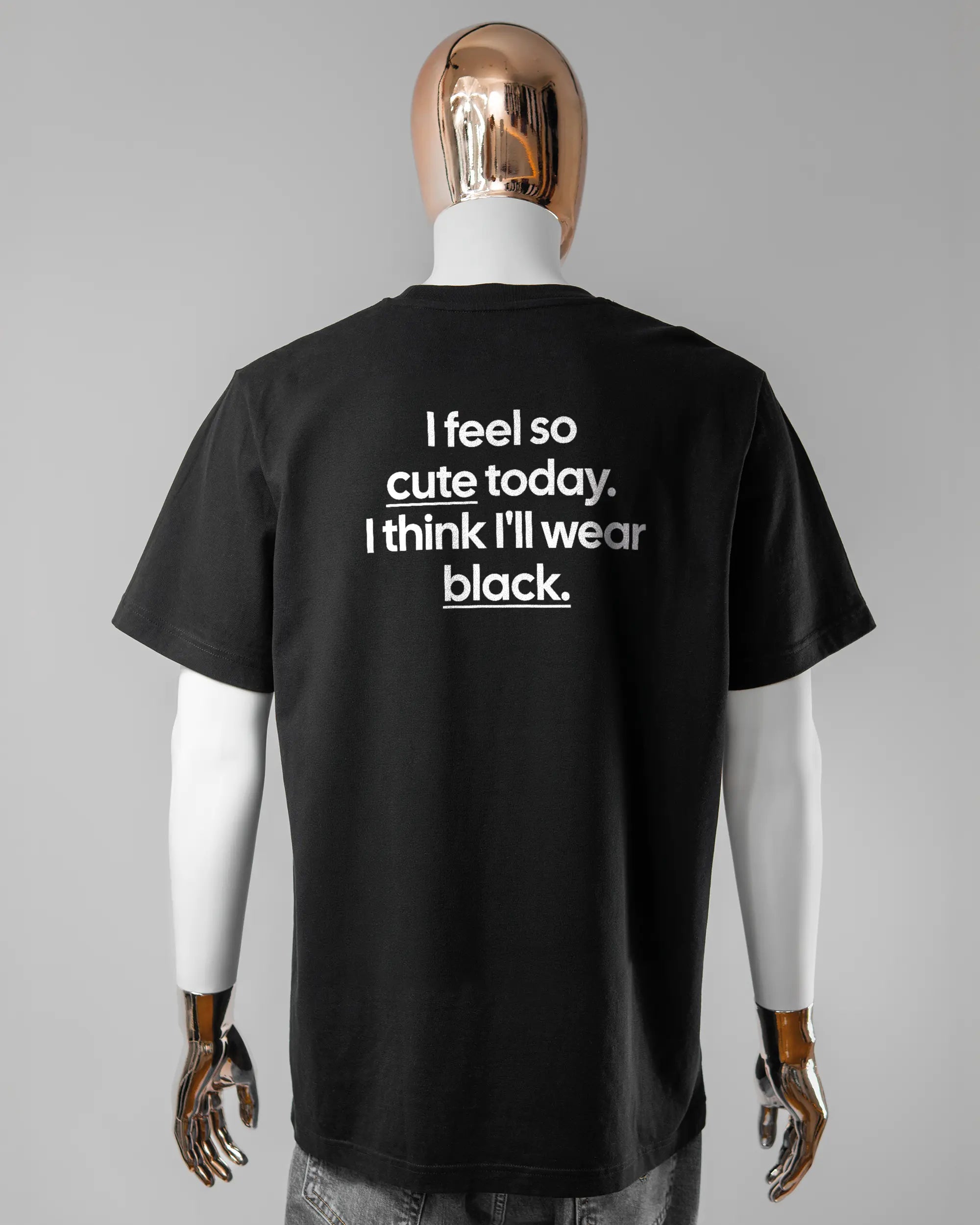 Rückseite des Organic Unisex T-Shirt Relaxed von Maondo mit dem Design Colorful Day in der Farbe Black und in der Größe L getragen von einer maskulinen Puppe