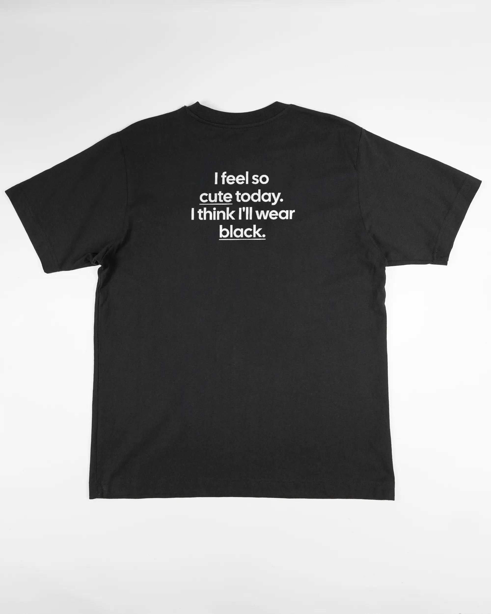 Rückseite des Organic Unisex T-Shirt Heavy Oversized von Maondo mit dem Design Colorful Day in der Farbe Black und in der Größe S flach auf den Boden gelegt