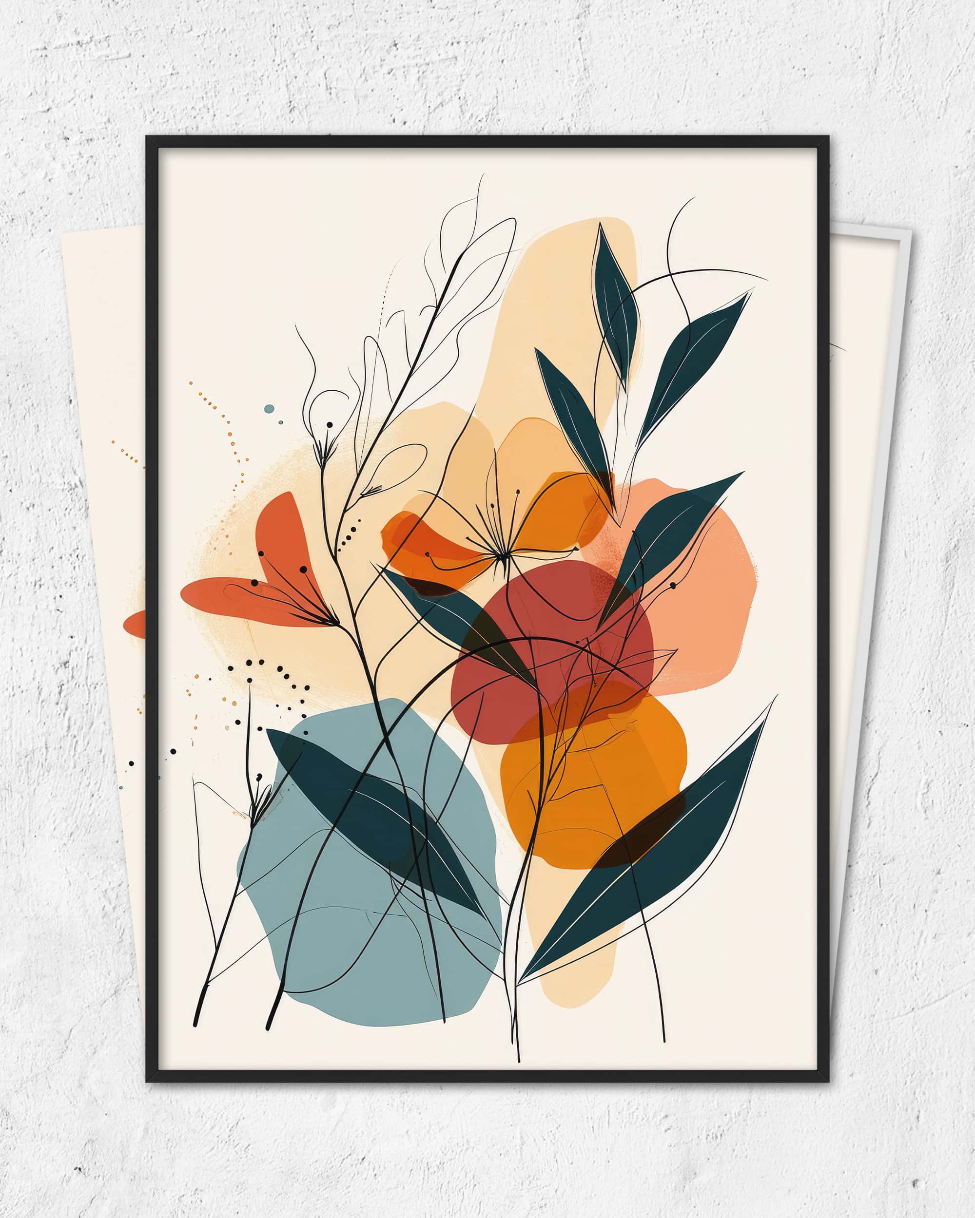Line Art Flower Dachs | 3-Type Poster