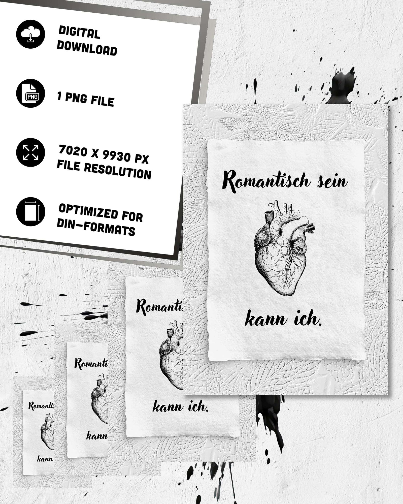 Romantisch kann ich | Digital Poster