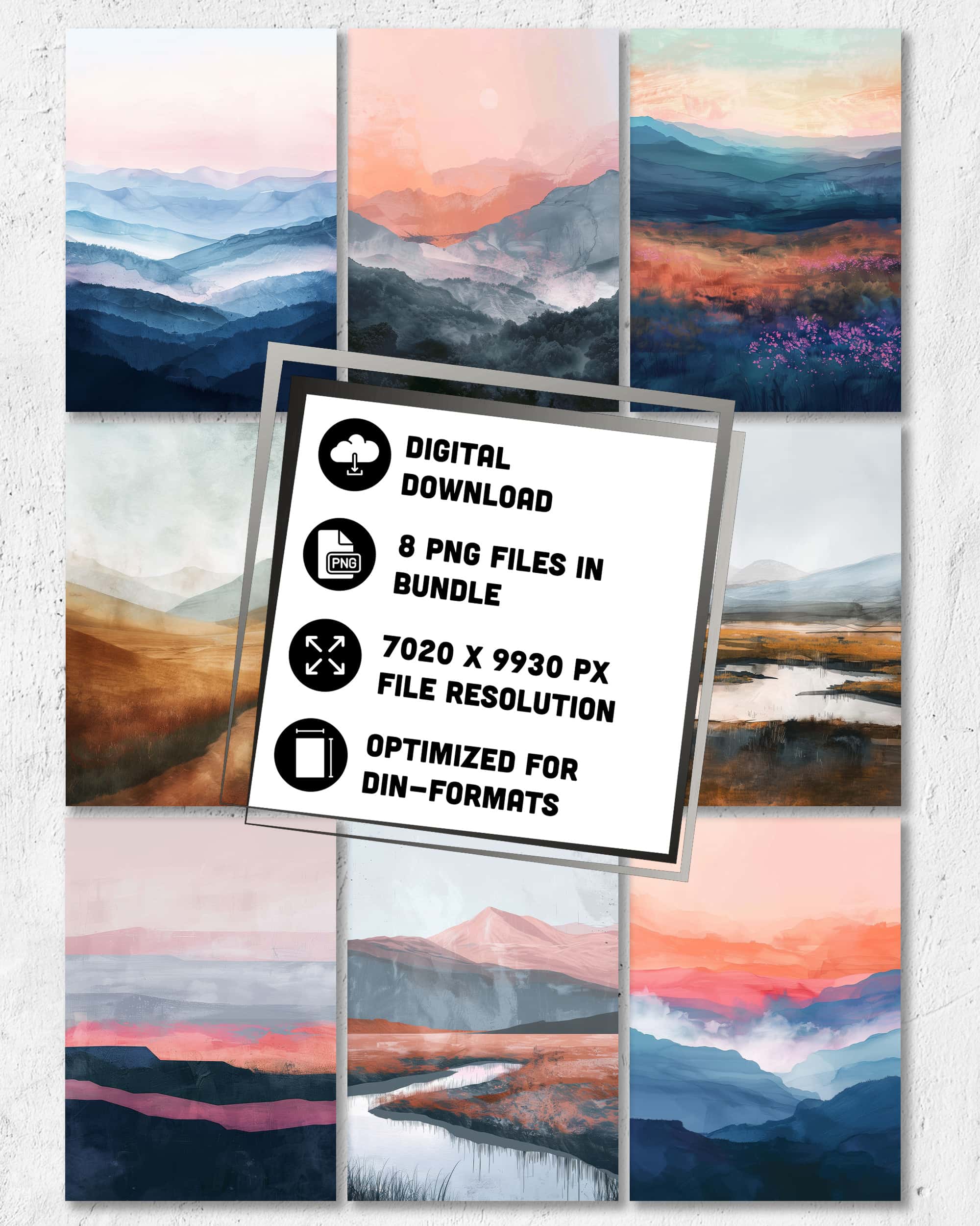 Pastell Landschaften | Digital Poster Bundle