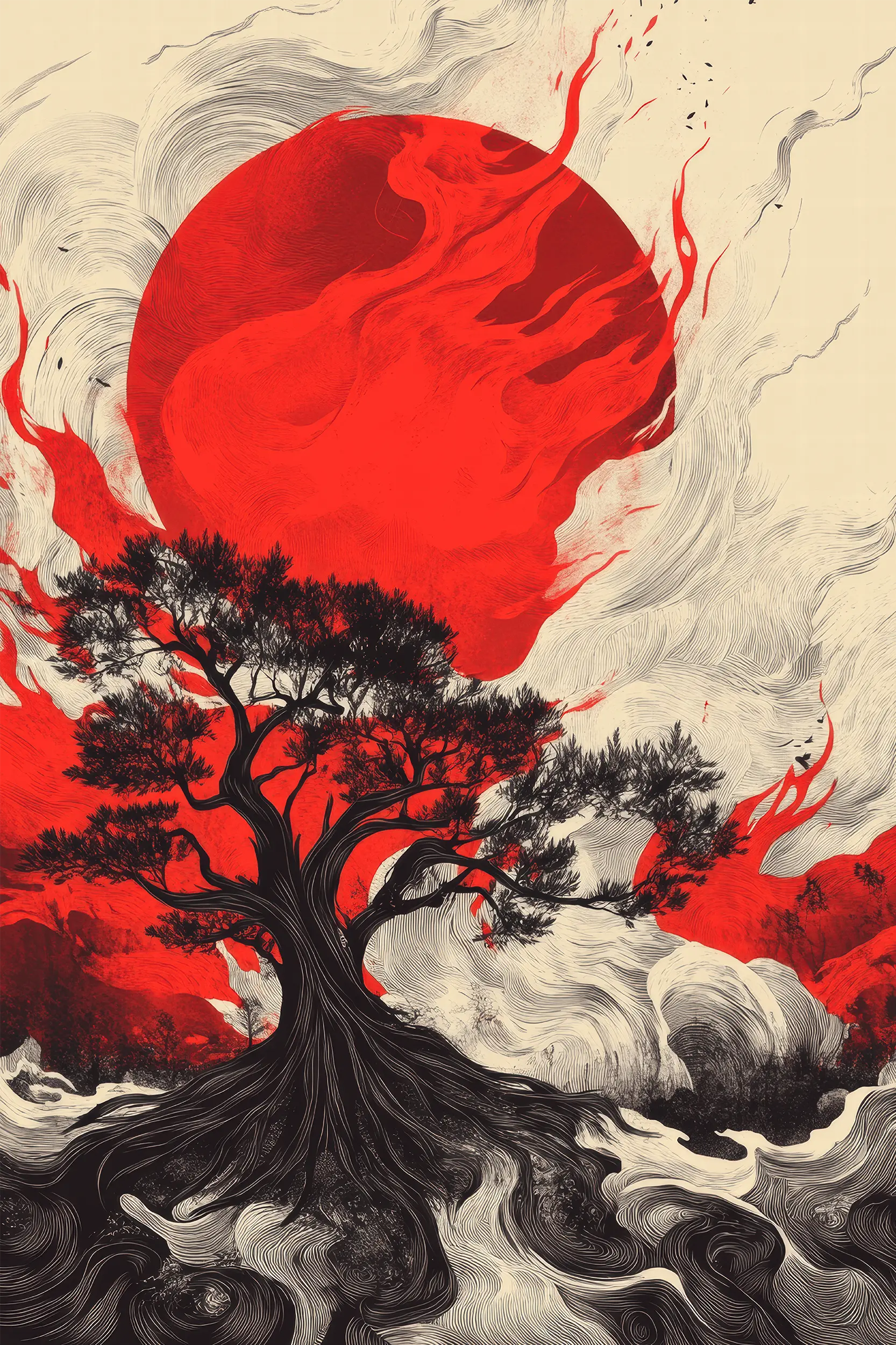 Frontalansicht des Poster Plate Designs Japan is lit in der Originaldatei